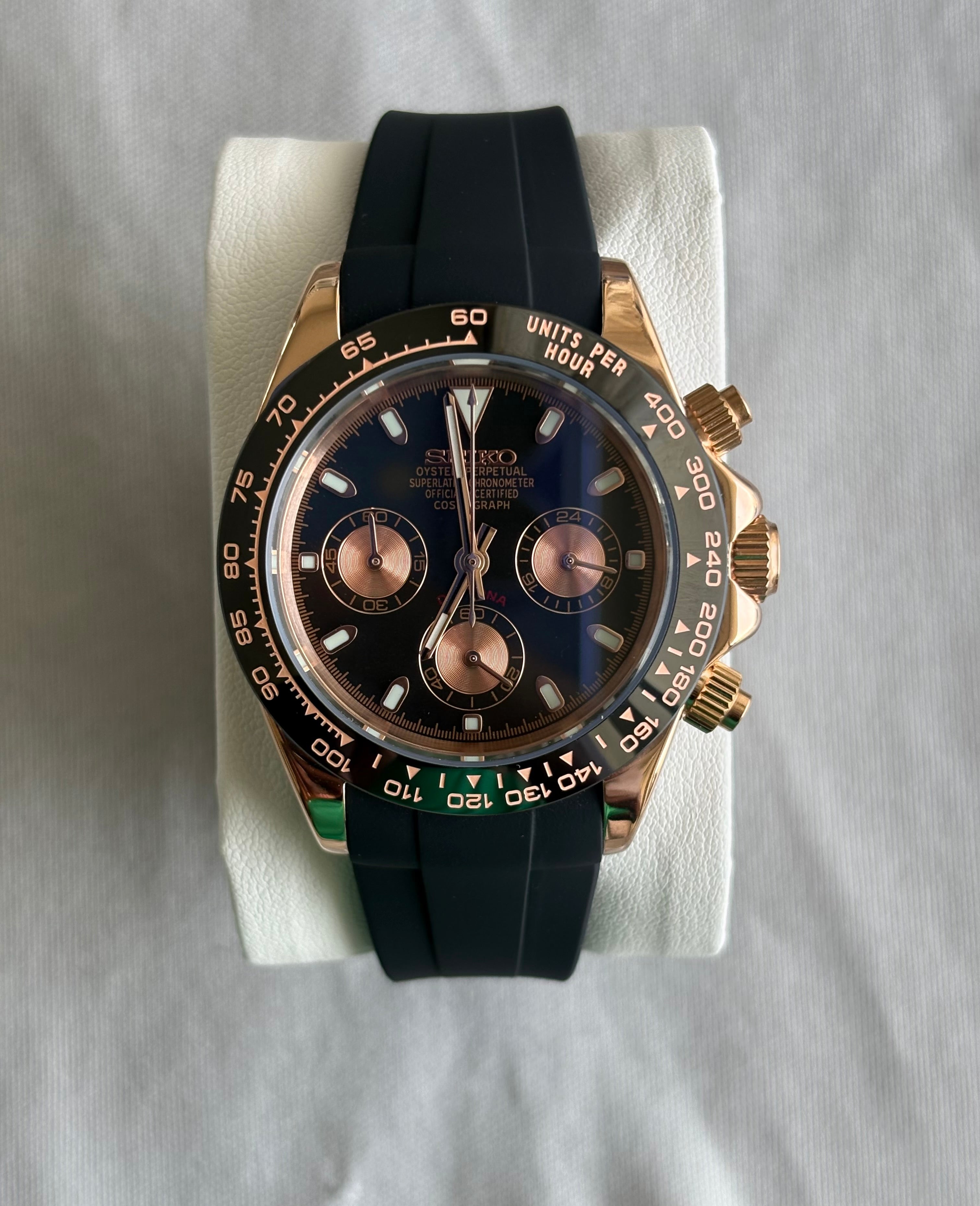 Seiko Mod Daytona Oysterflex |Everose