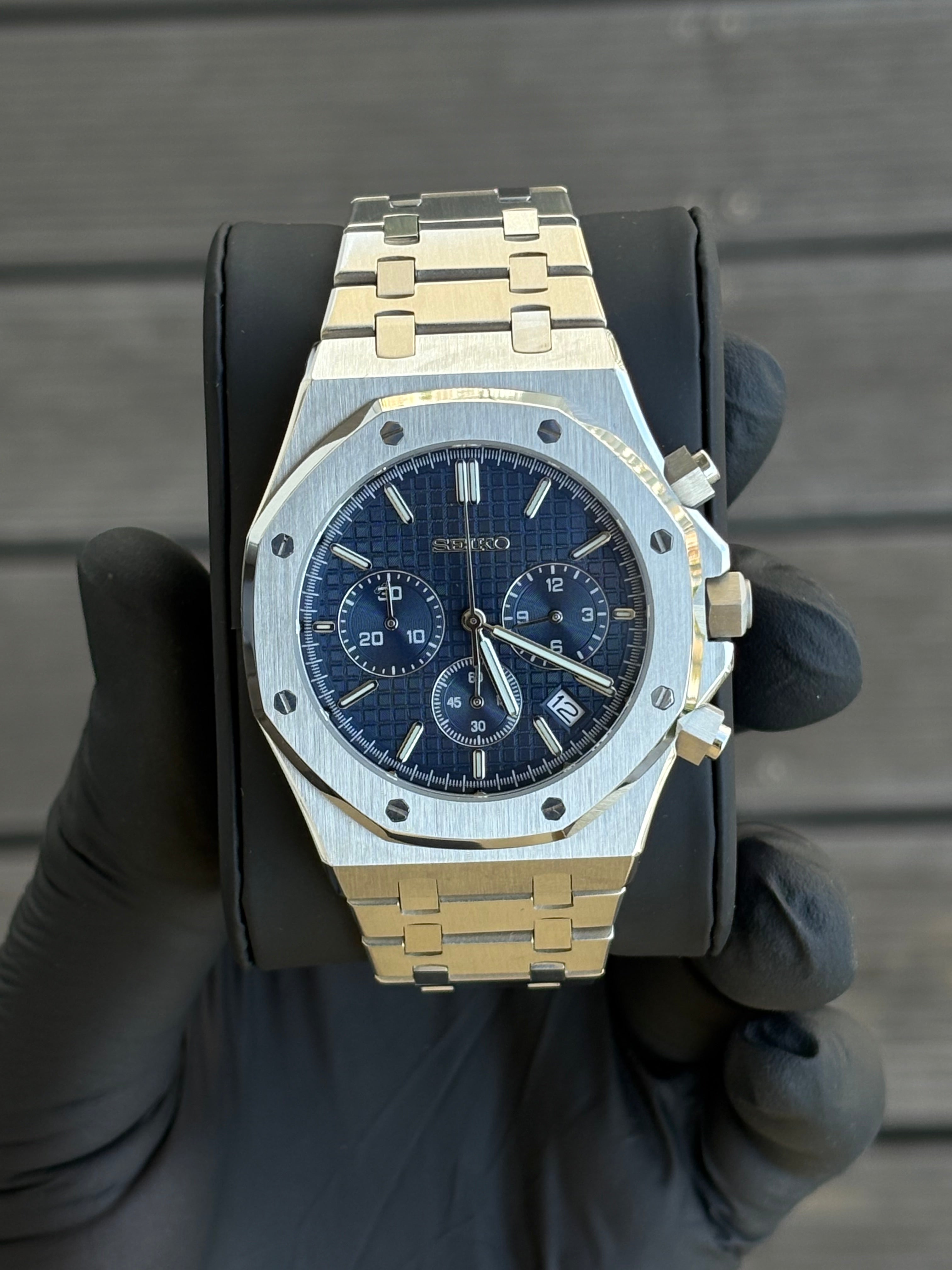 Seiko Mod Royal Oak Chronographe | Navy Blue