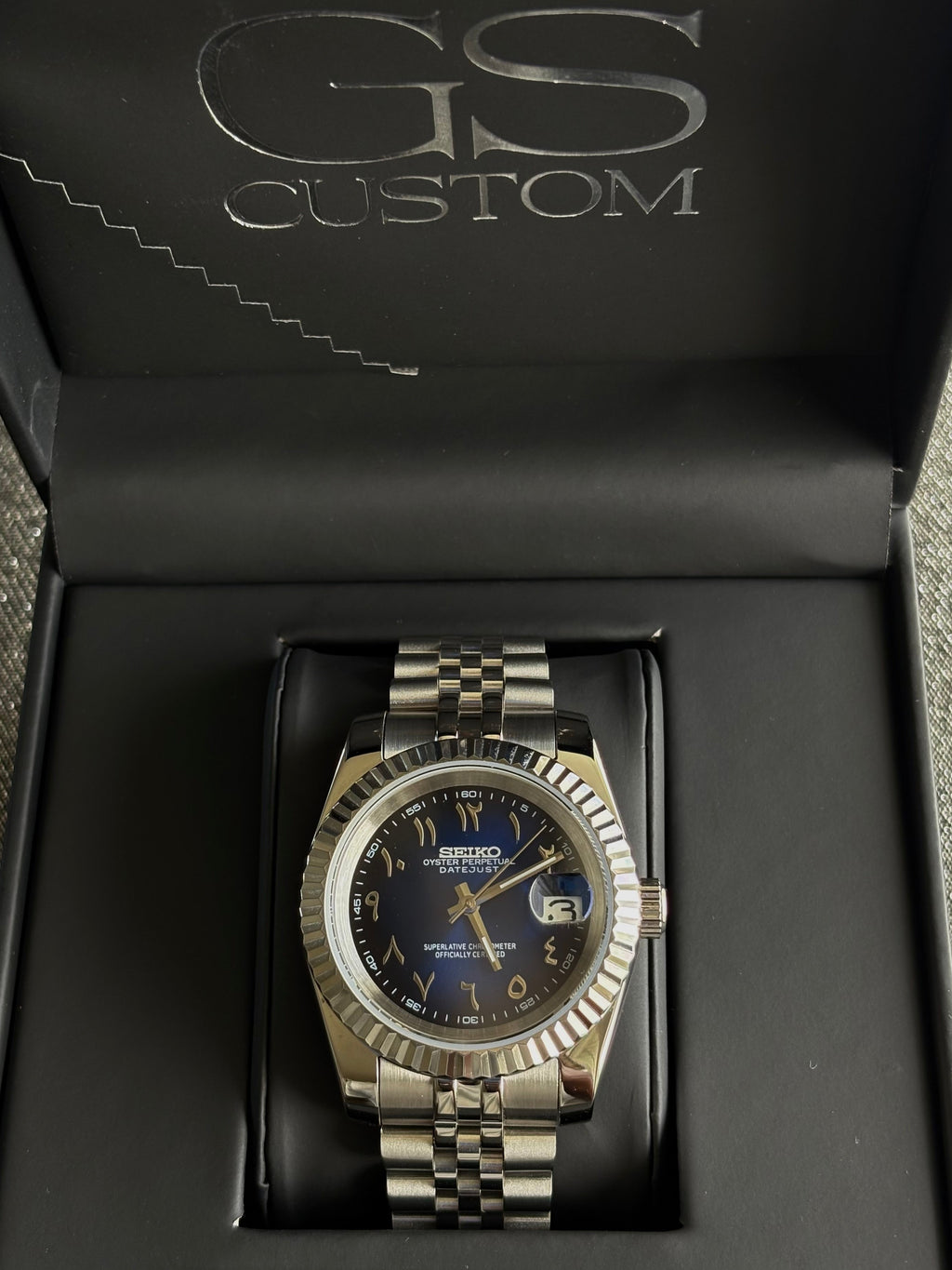 Seiko Mod Datejust Arabic | Ombré Bleu