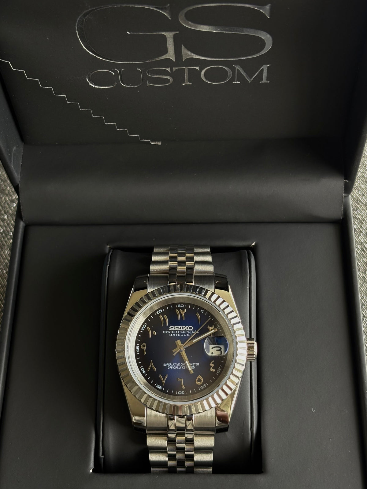 Seiko Mod Datejust Arabic | Ombré Bleu