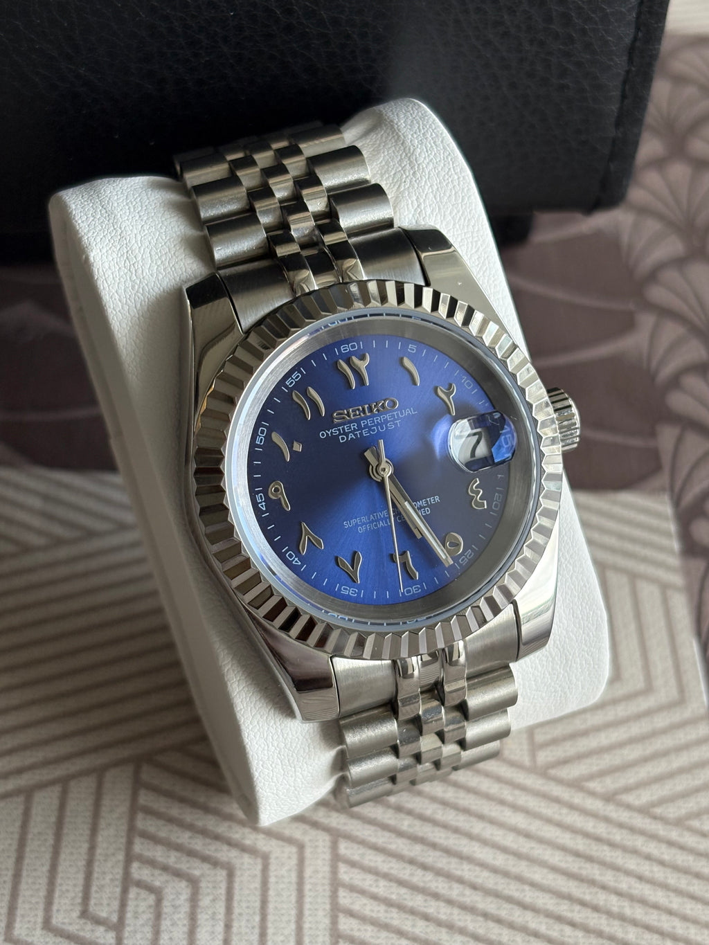 Seiko Mod Datejust Arabic | Bleu Marine