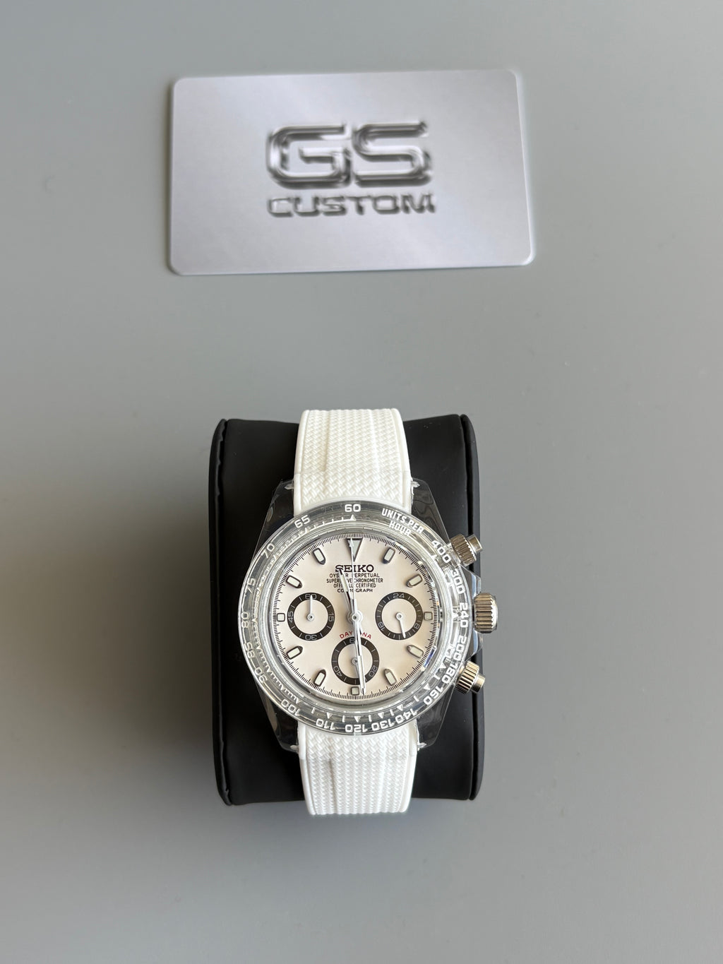 Seiko Mod Daytona Clear | White Snow