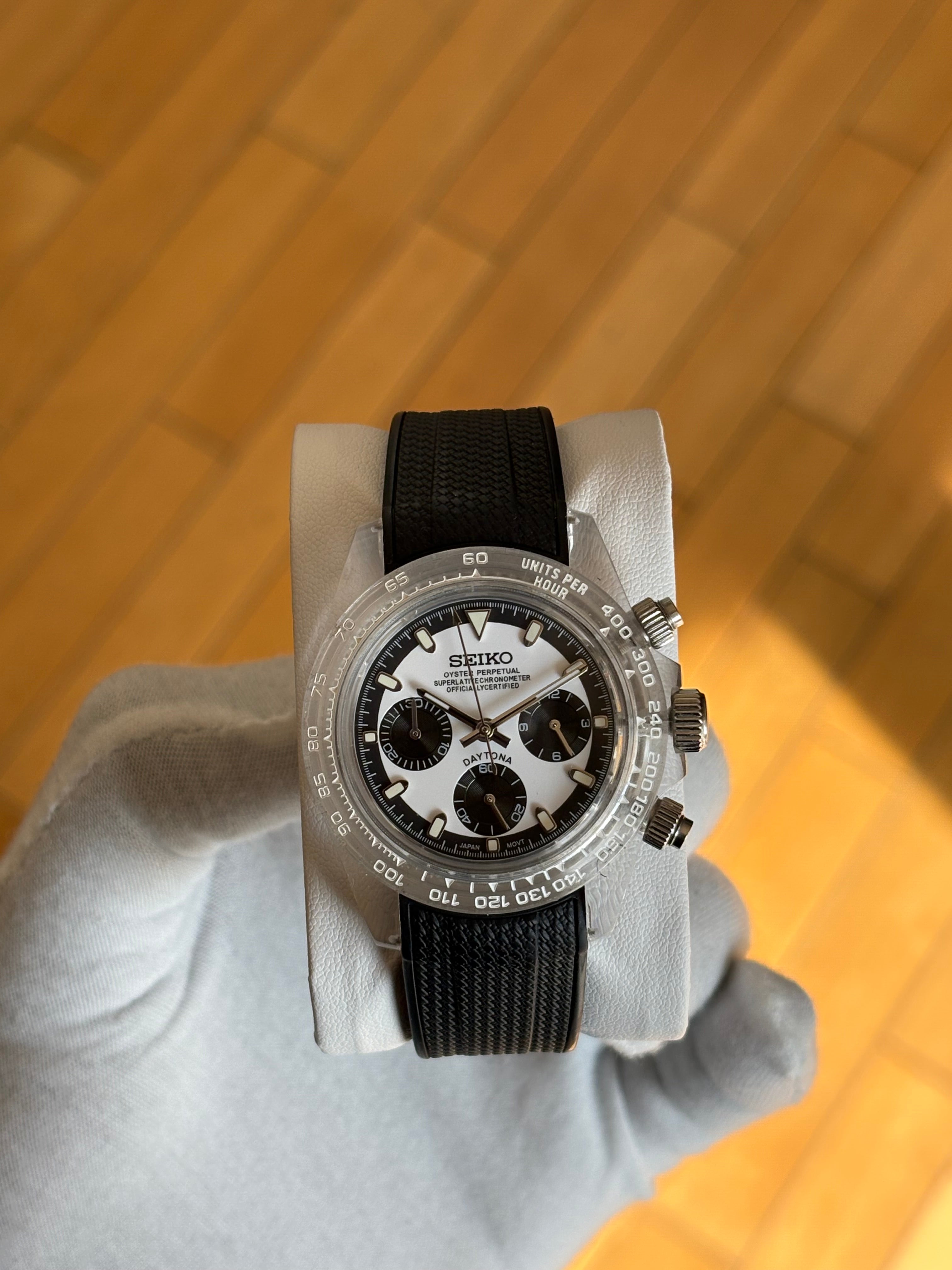 Seiko Mod Daytona Clear | Black