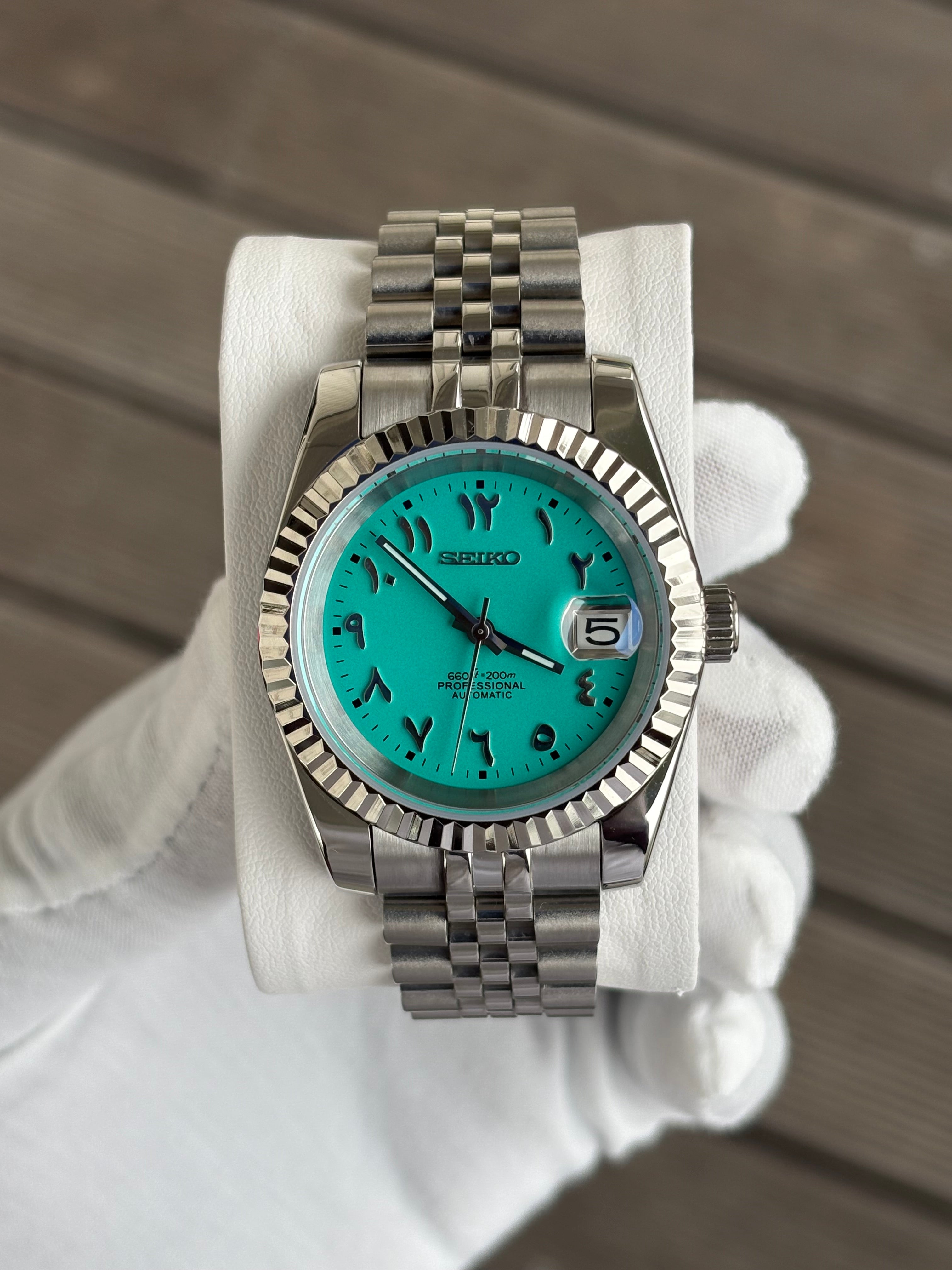 Seiko Mod Datejust Arabic | Blu Tiffany