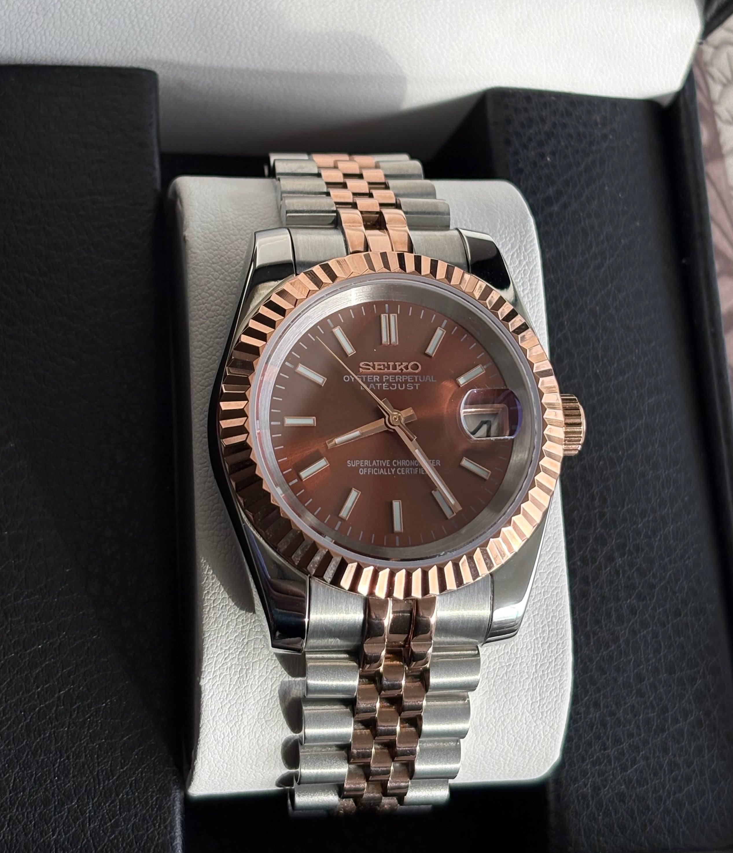 Seiko Mod Datejust | Bicolore Or Rose