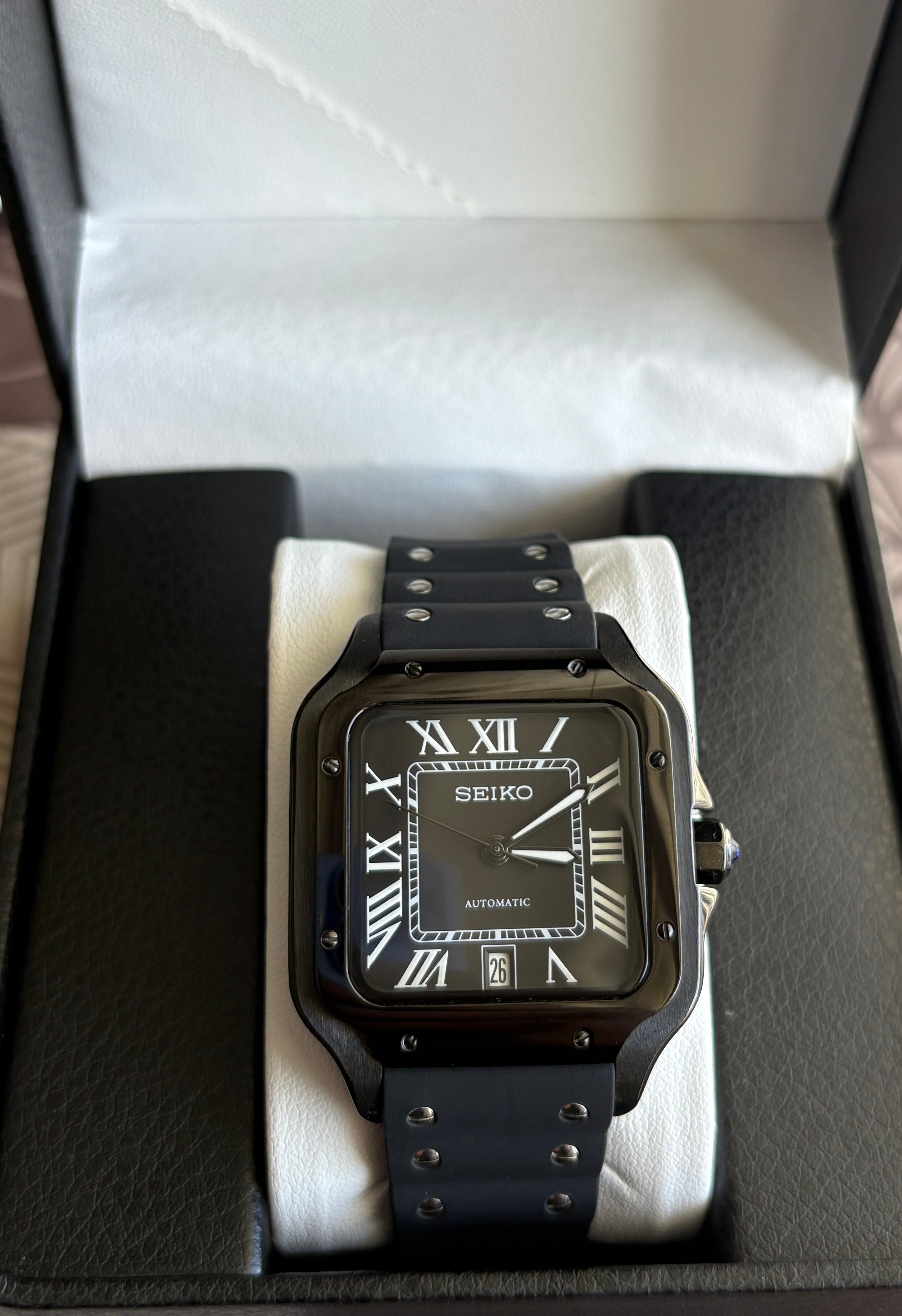 Seiko Mod Santos ADLC | Full Black