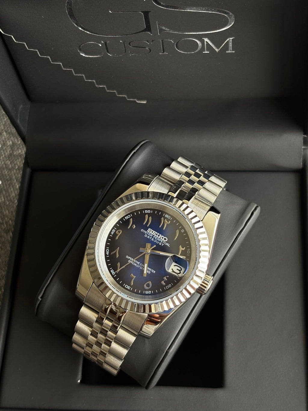 Seiko Mod Datejust Arabic | Ombré Bleu