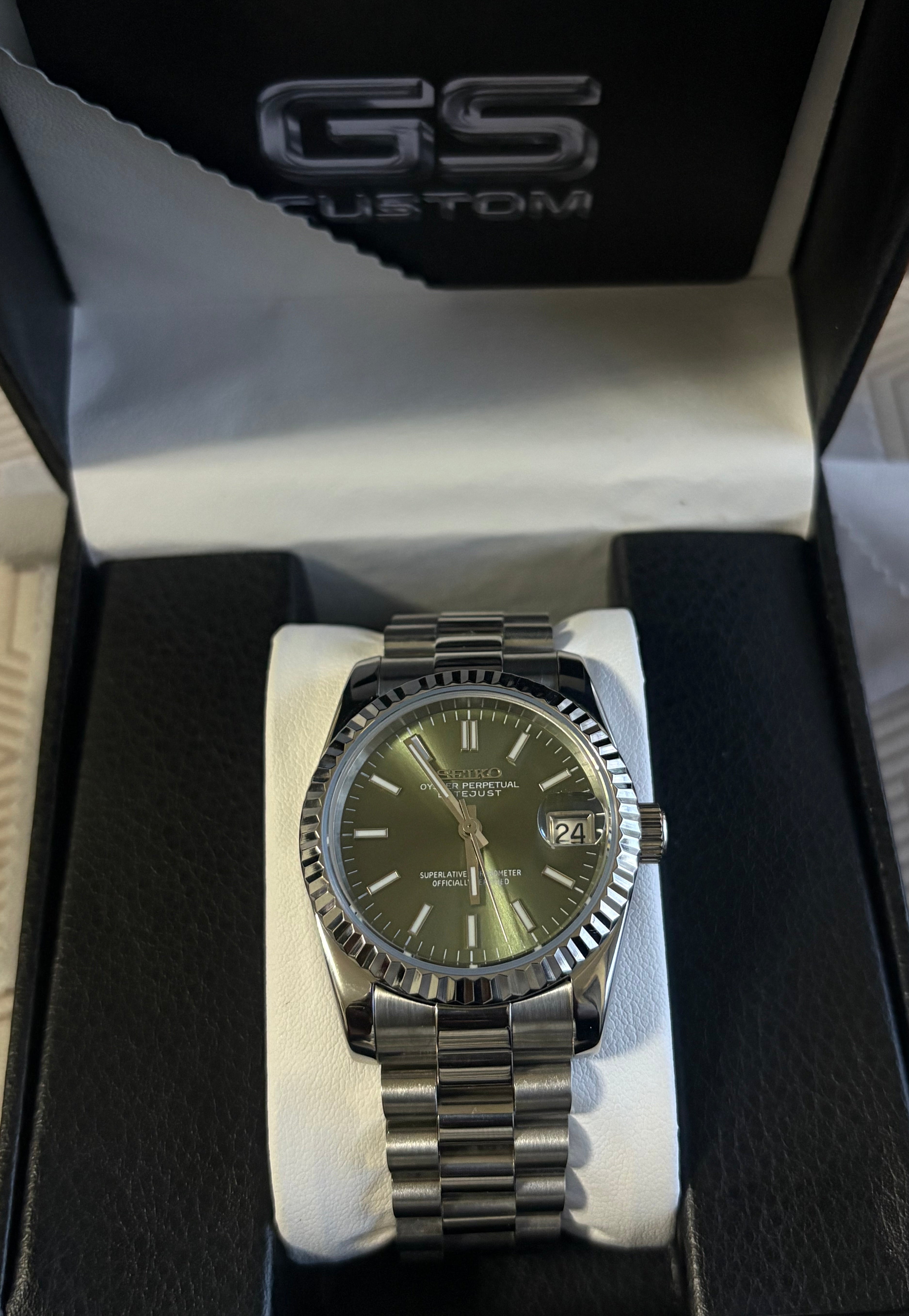Seiko Mod Datejust | Olive Présidentielle 36mm