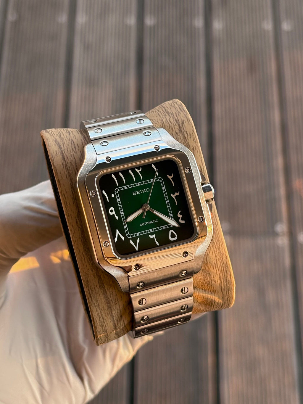 Seiko Mod Santos Arabic | Green