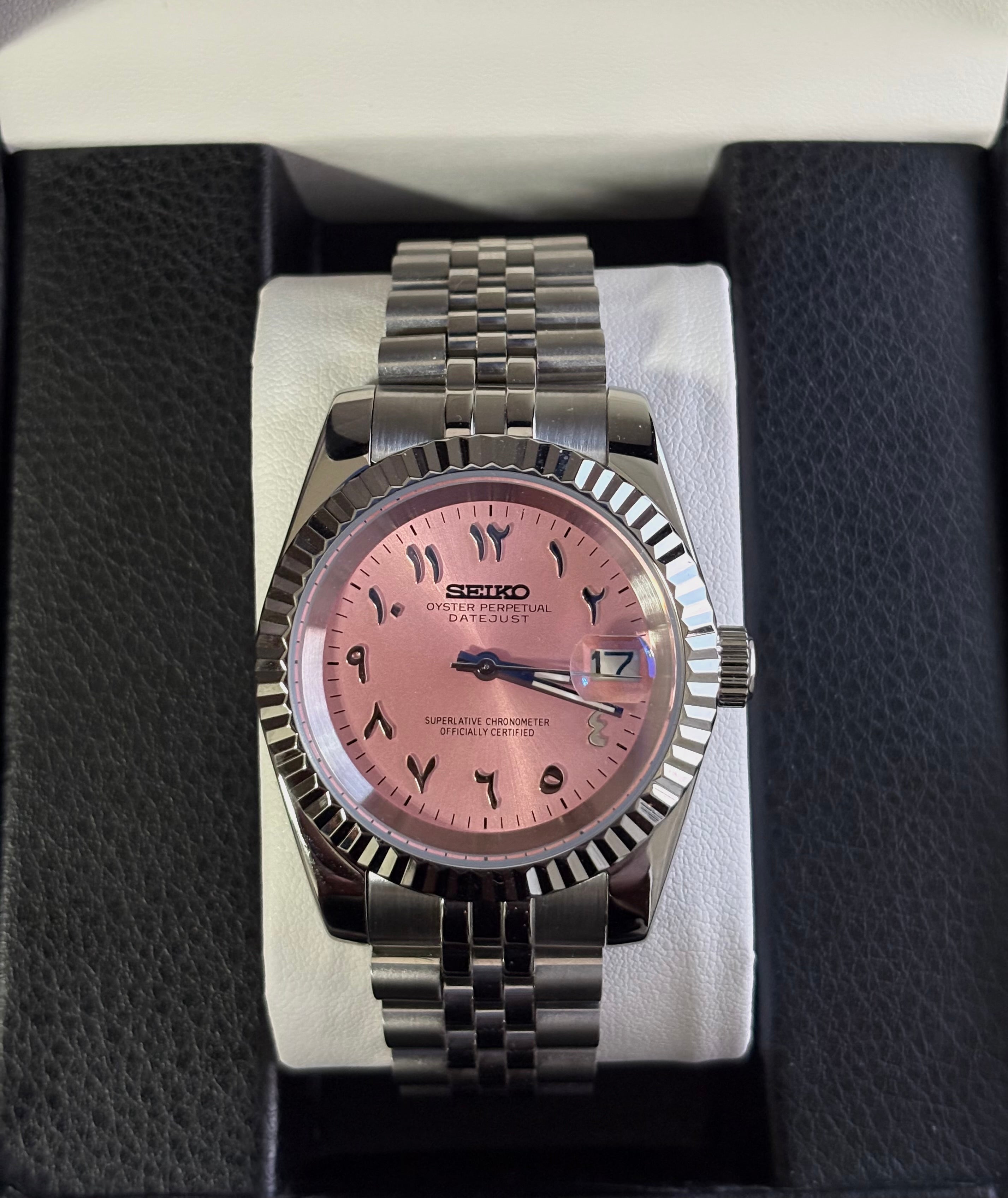 Seiko Mod Datejust Arabic | Rose