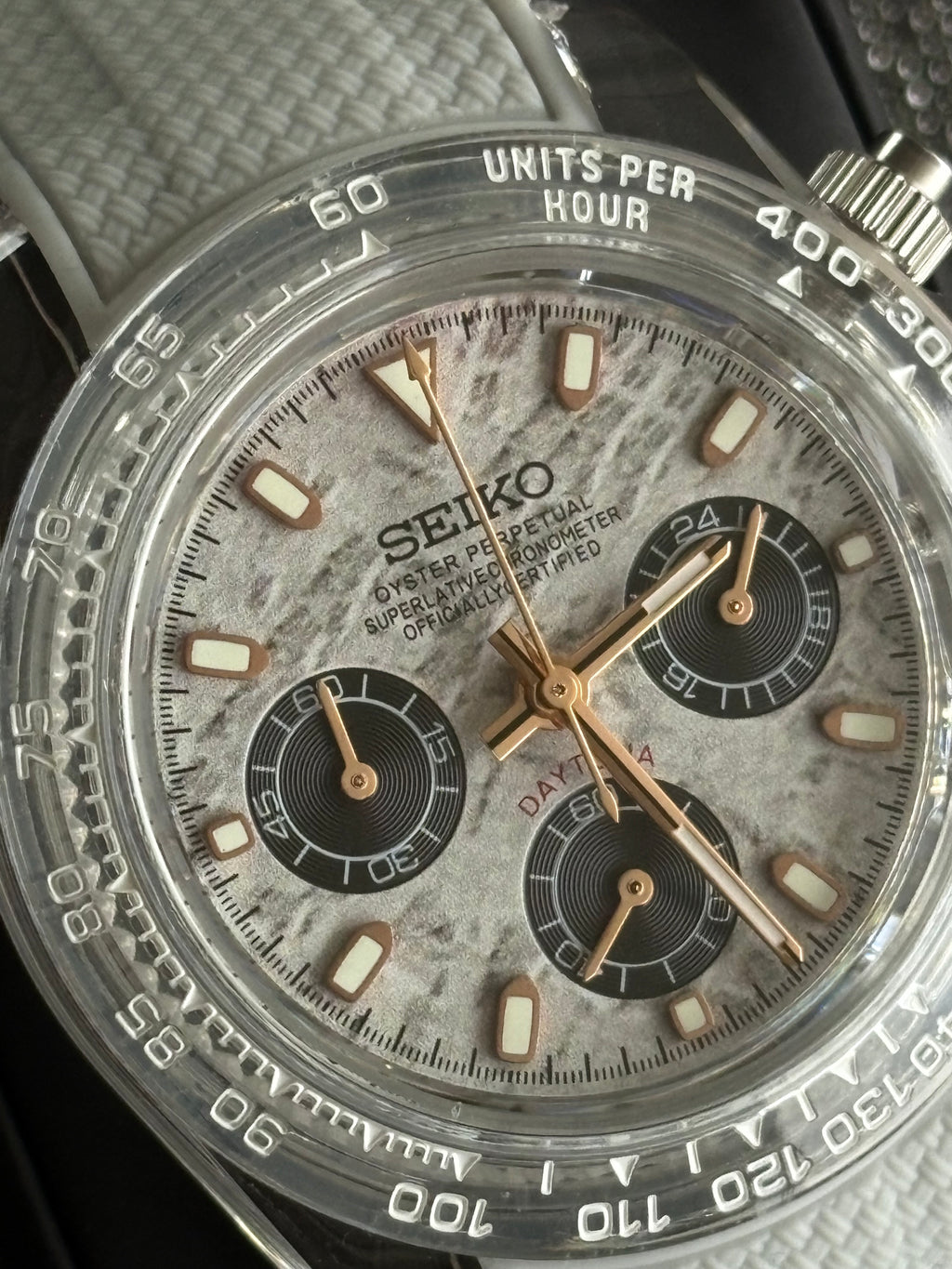 Seiko Mod Daytona Clear | Grey