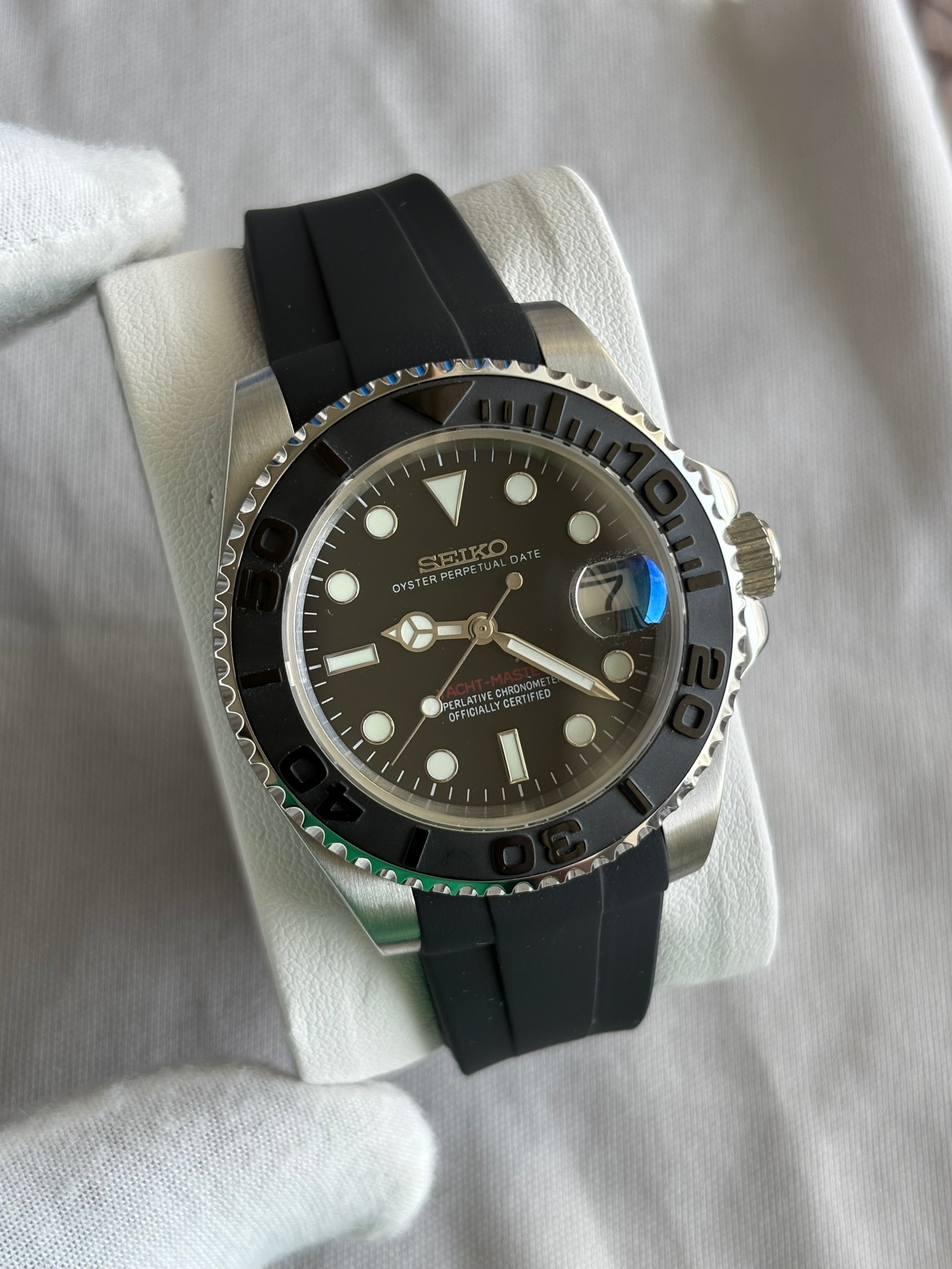 Seiko Mod Yacht-Master | Silver & Black