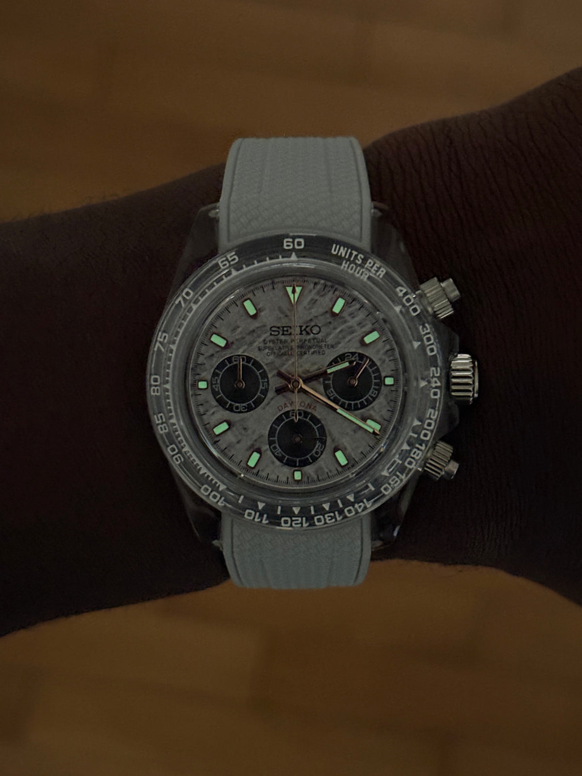 Seiko Mod Daytona Clear | Grey