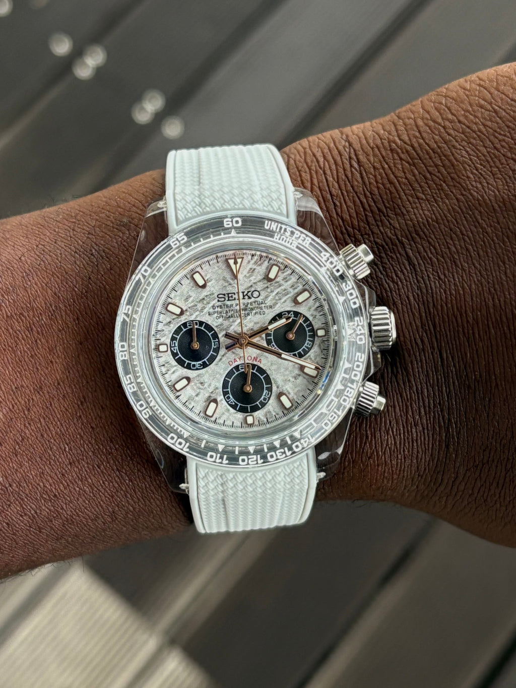 Seiko Mod Daytona Clear | Grey