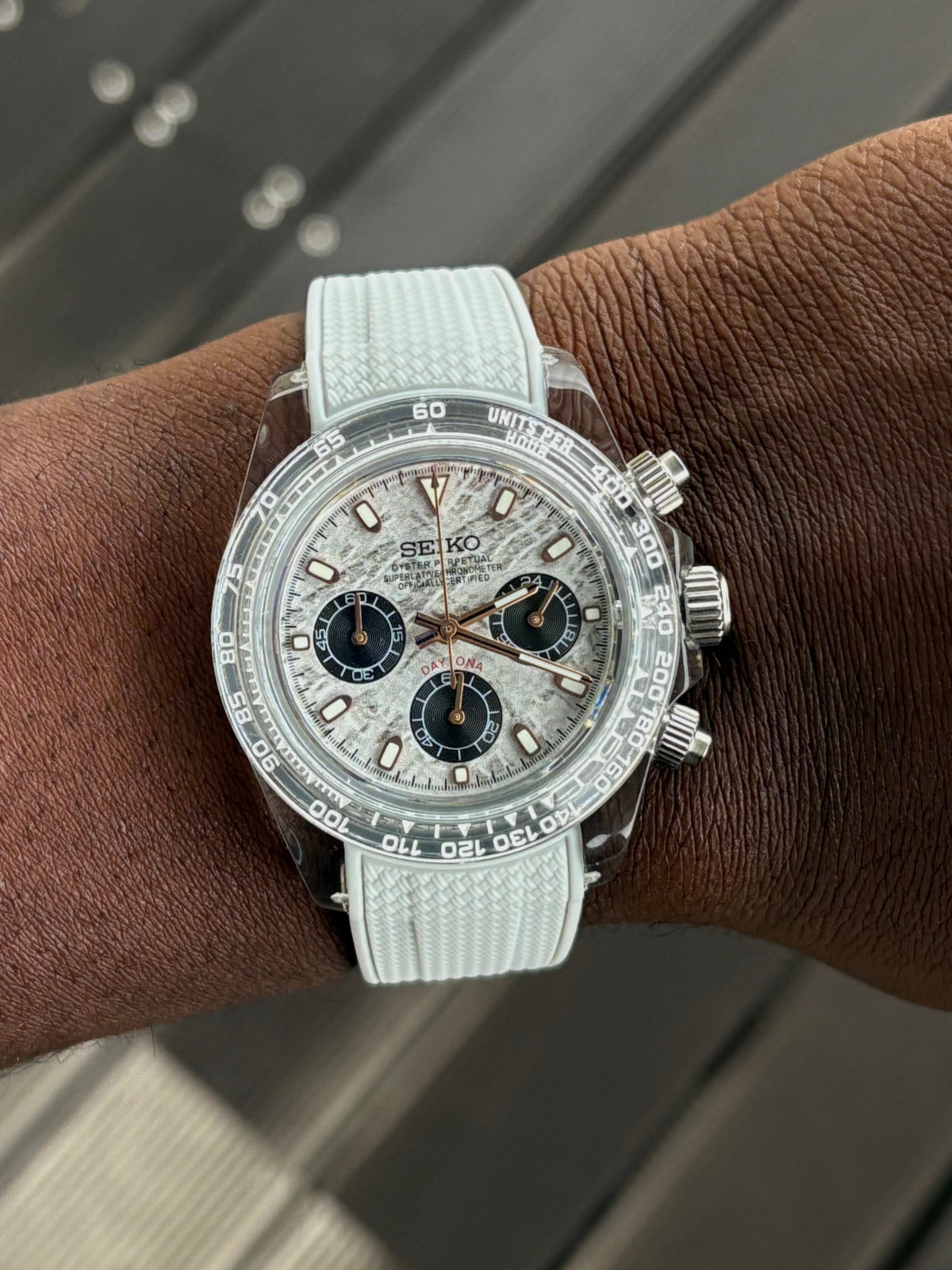 Seiko Mod Daytona Clear | Grey