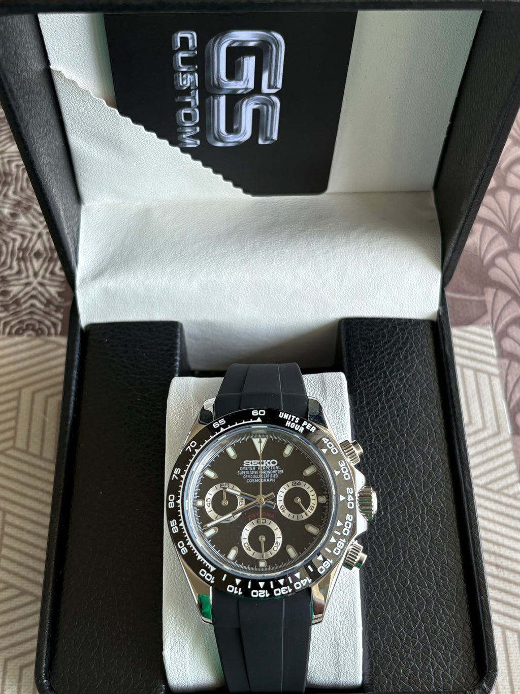 Seiko Mod Daytona Oysterflex |Black