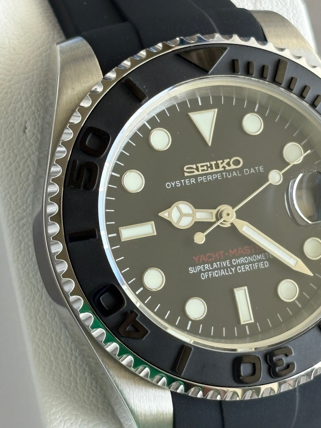 Seiko Mod Yacht-Master | Silver & Black