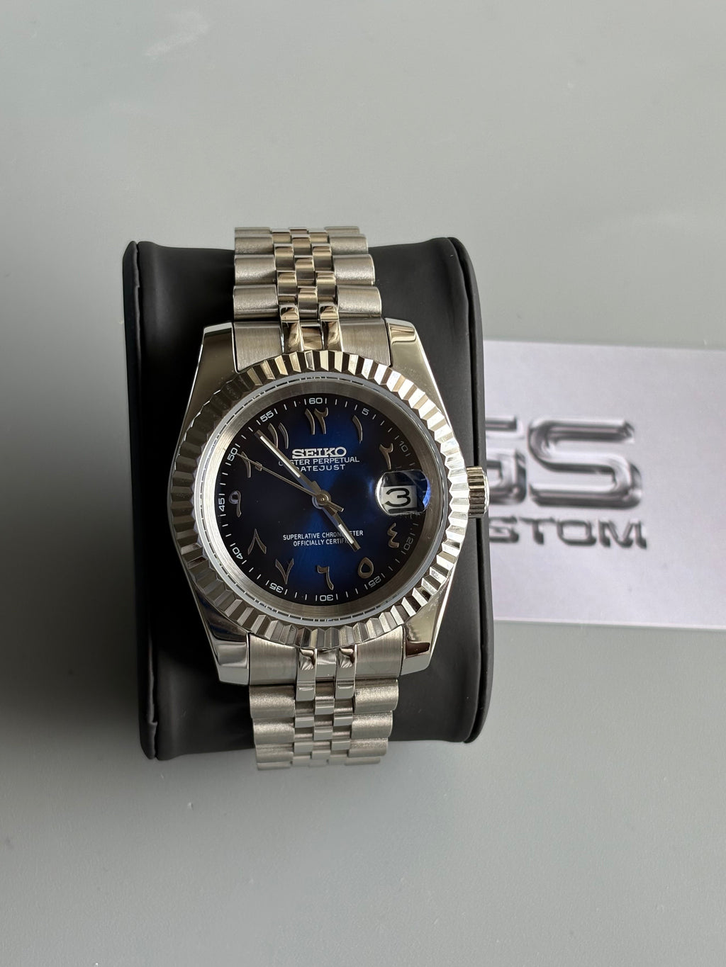 Seiko Mod Datejust Arabic | Ombré Bleu