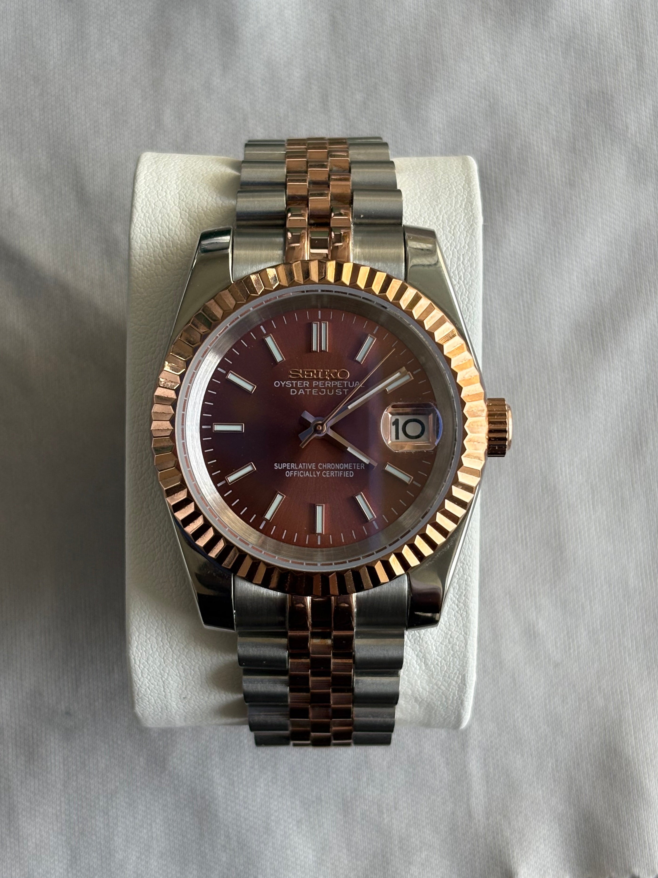 Seiko Mod Datejust | Bicolore Or Rose