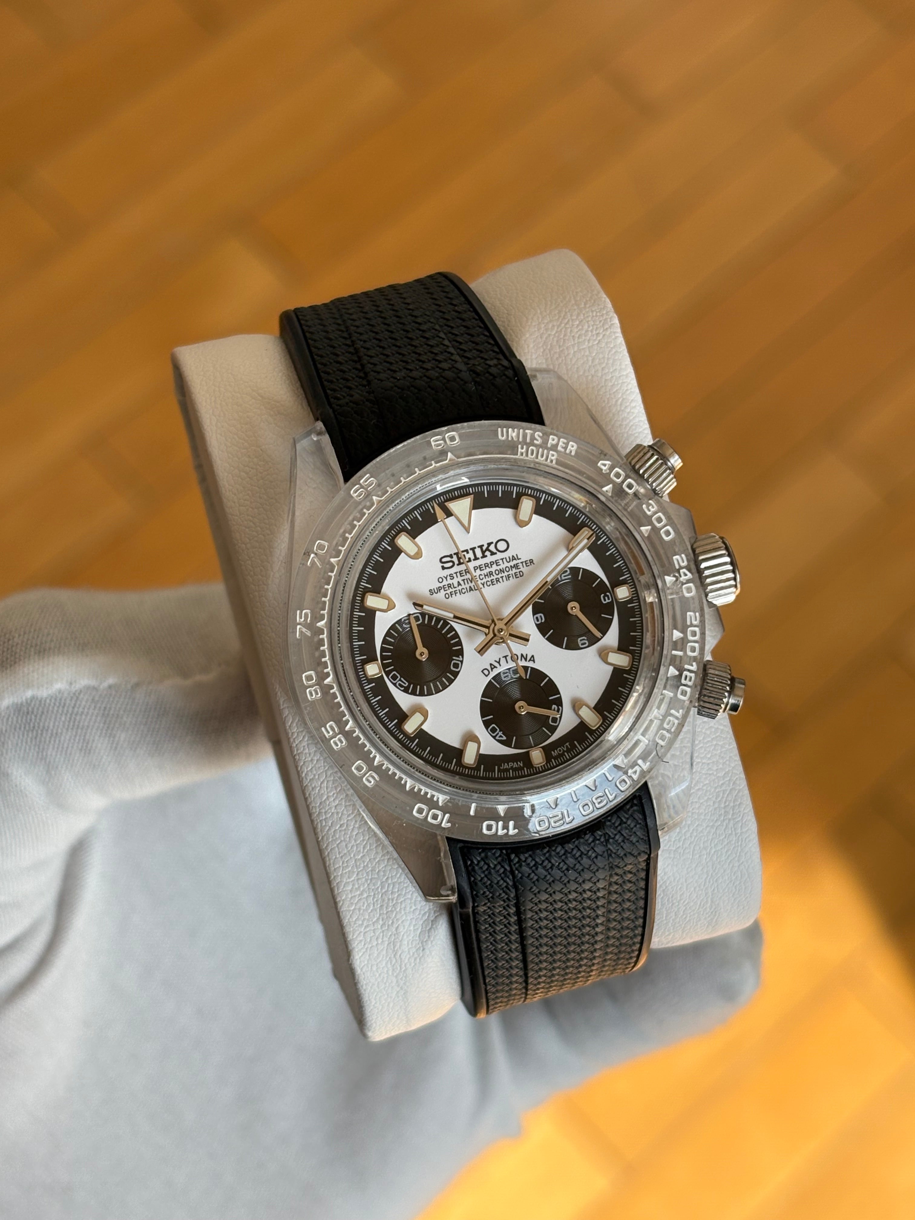 Seiko Mod Daytona Clear | Black