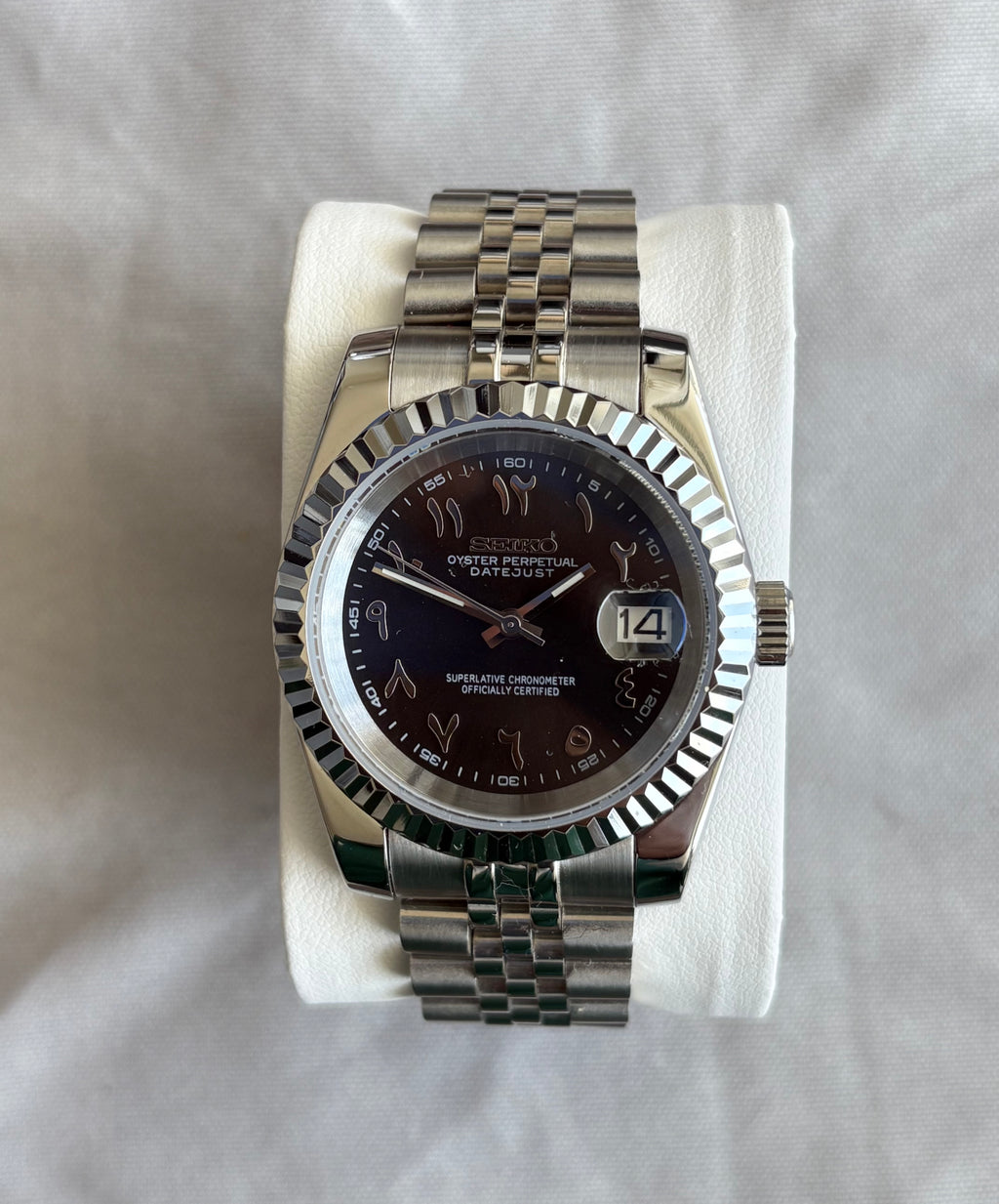 Seiko Mod Datejust Arabic | Noir
