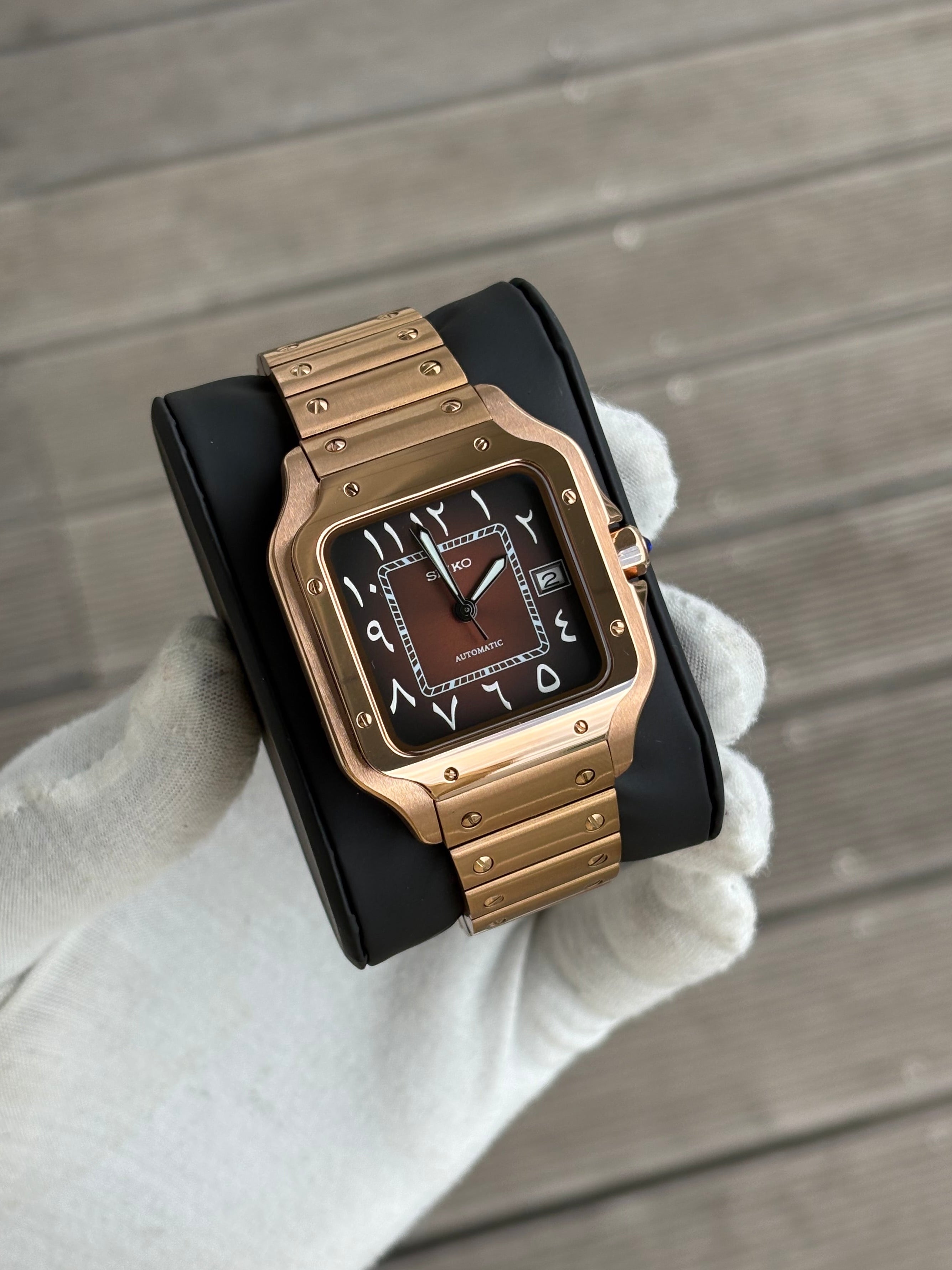 Seiko Mod Santos | Rose Gold Arabic