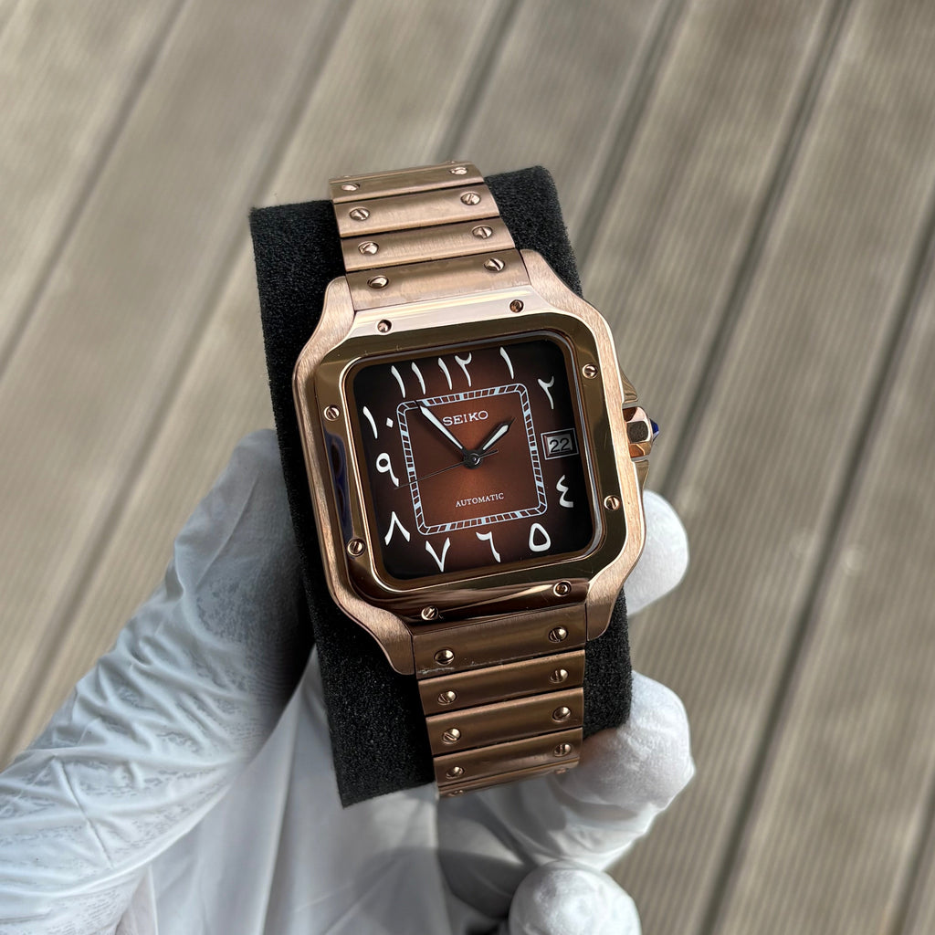 Seiko Mod Santos | Rose Gold Arabic