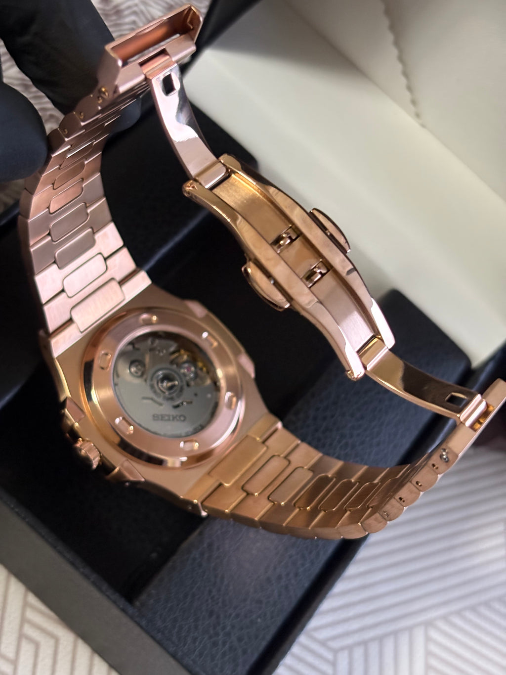 Seiko Mod Nautilus Open Heart |OR Rose