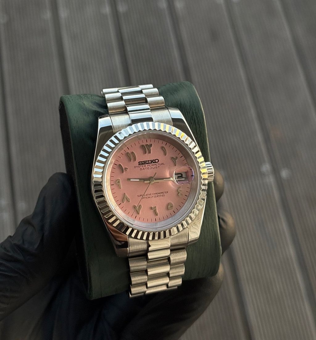 Seiko Mod Datejust Présidentielle Arabic | Rose