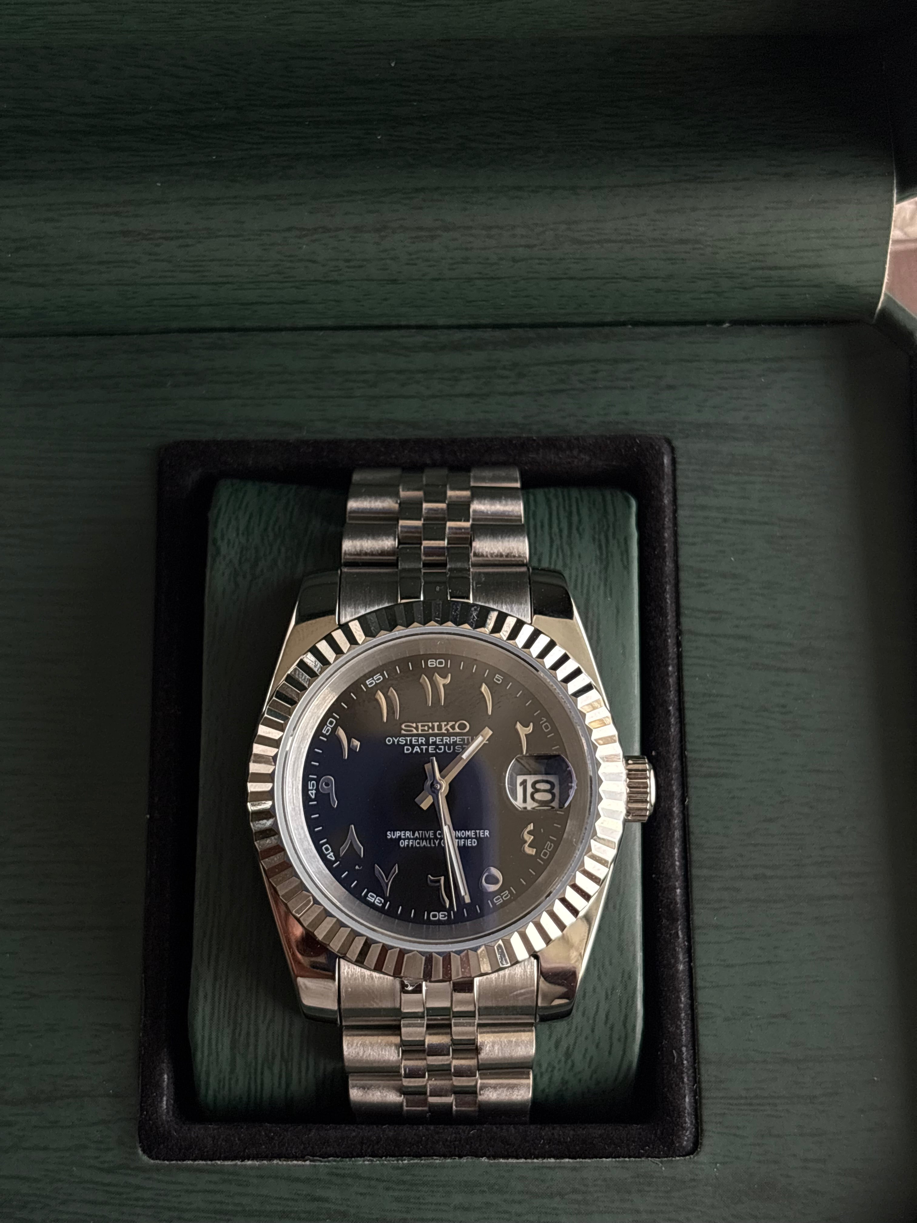 Seiko Mod Datejust Arabic | Noir