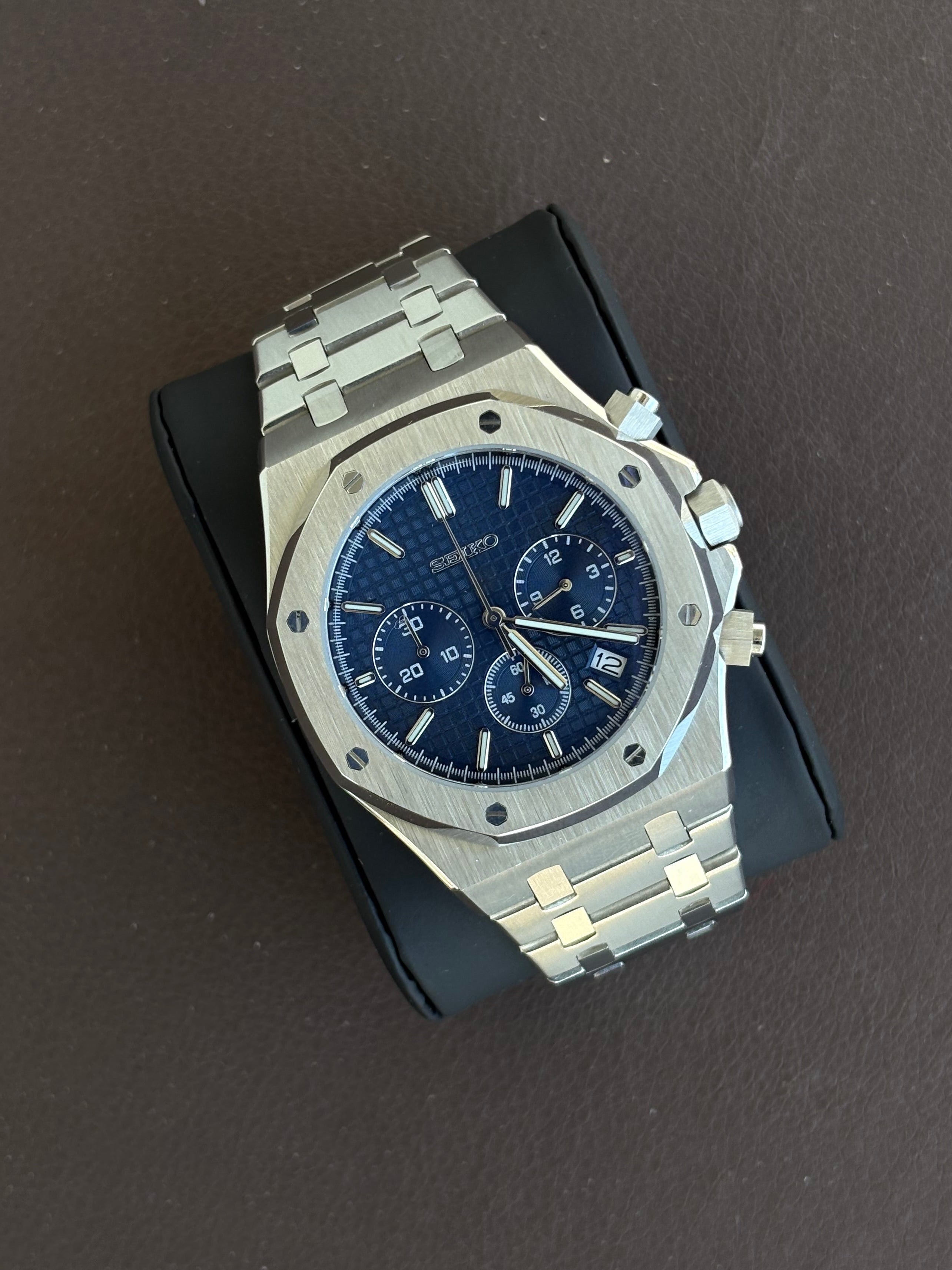 Seiko Mod Royal Oak Chronographe | Navy Blue
