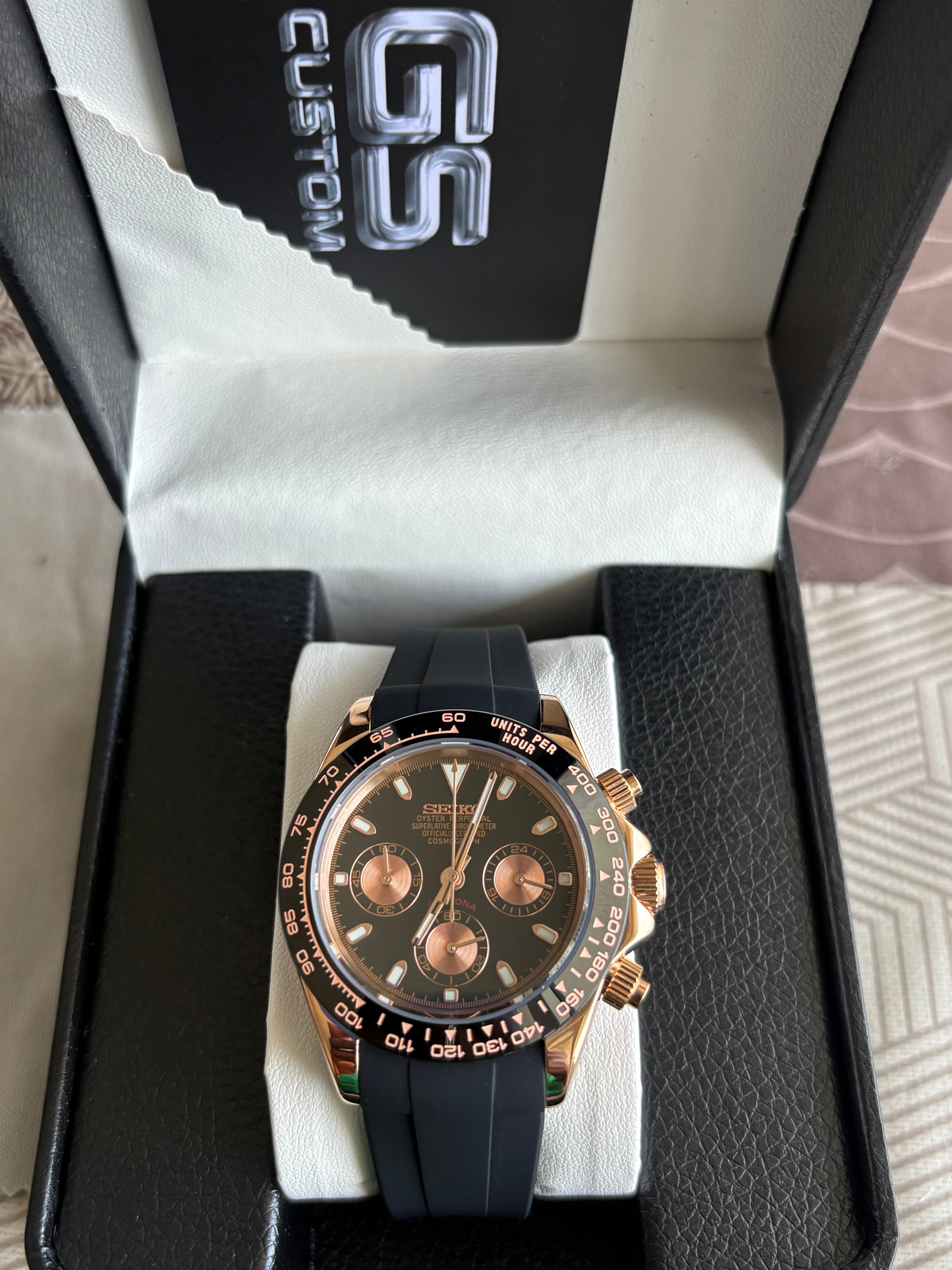 Seiko Mod Daytona Oysterflex |Everose