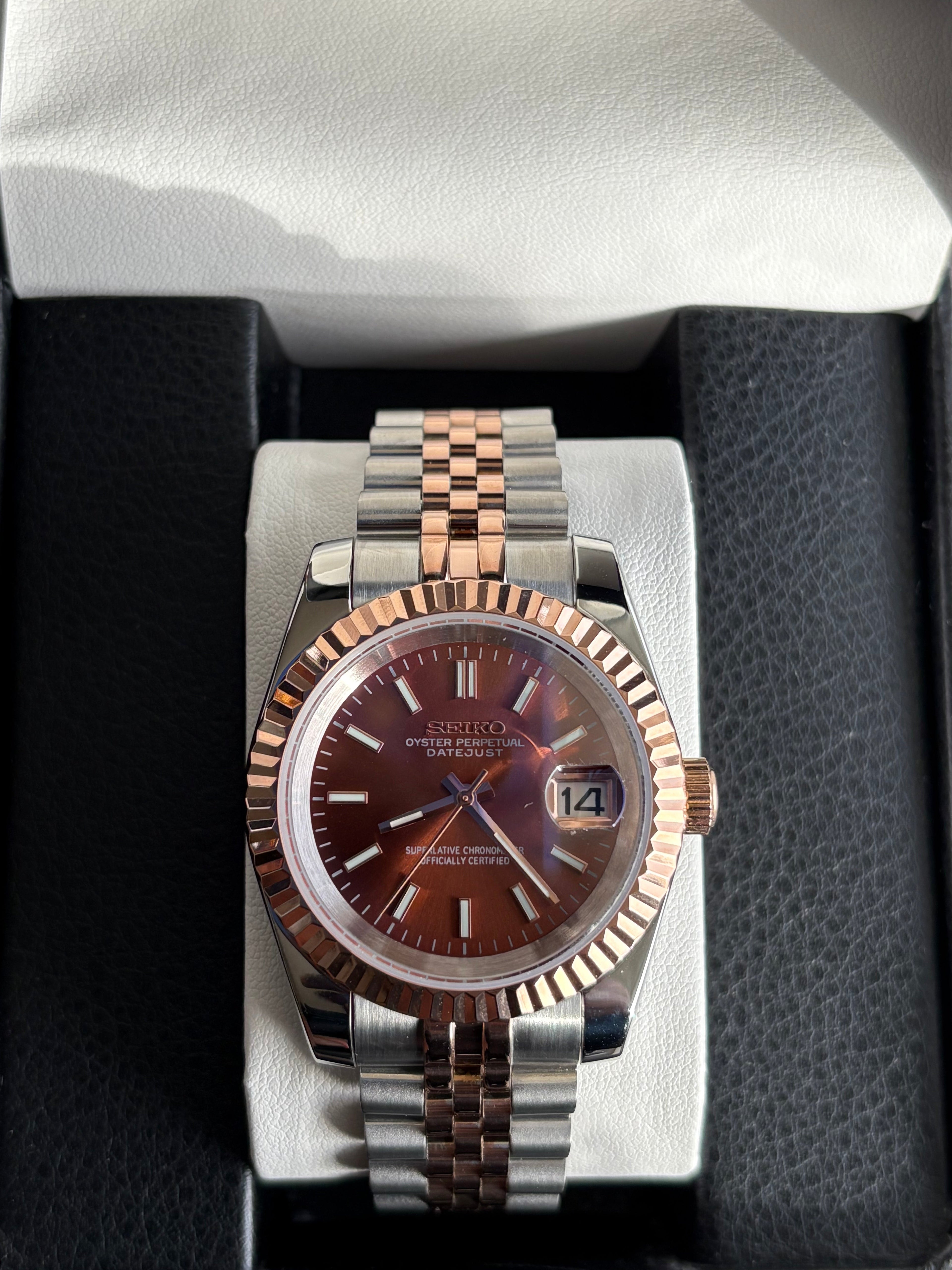 Seiko Mod Datejust | Bicolore Or Rose