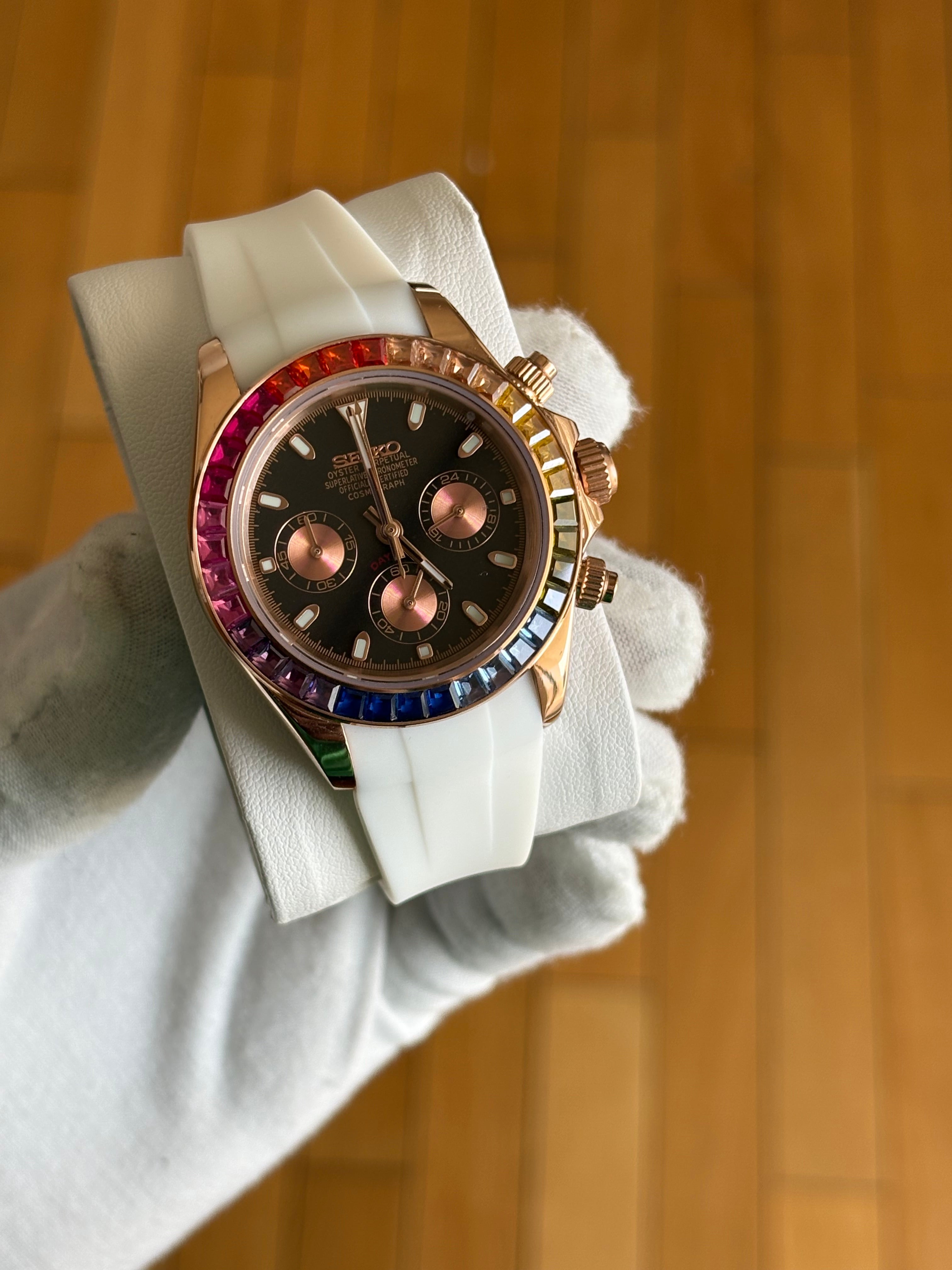 Seiko Mod Daytona Oysterflex |Rainbow