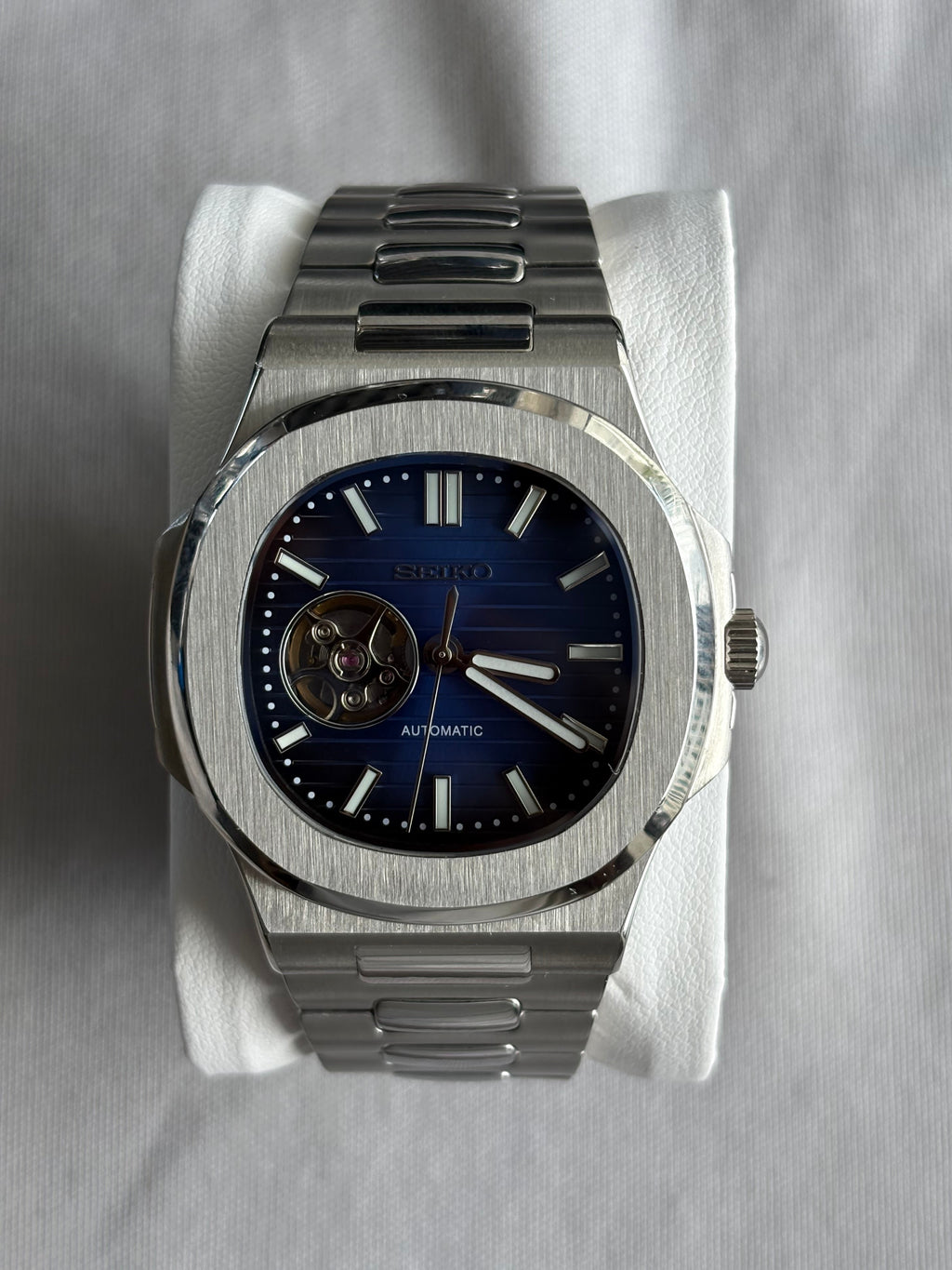 Seiko Mod Nautilus | Bleu Marine Open Heart
