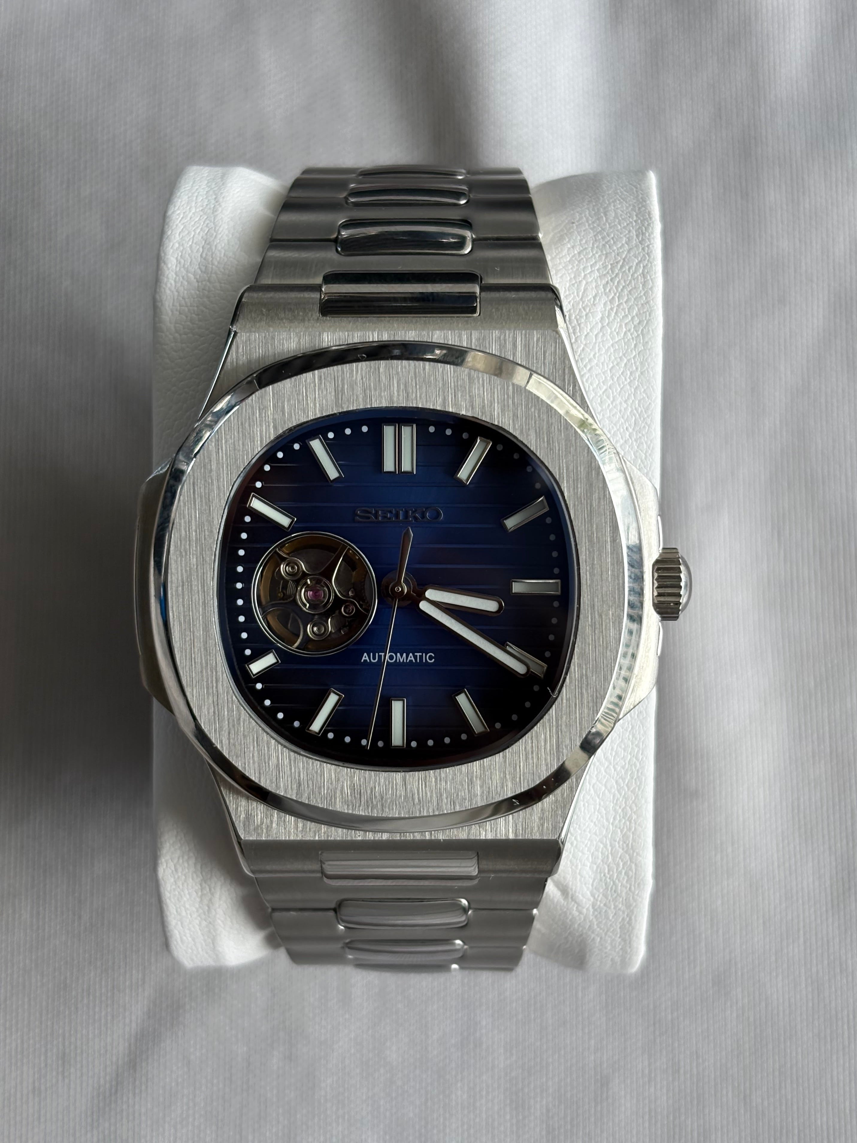 Seiko Mod Nautilus | Bleu Marine Open Heart