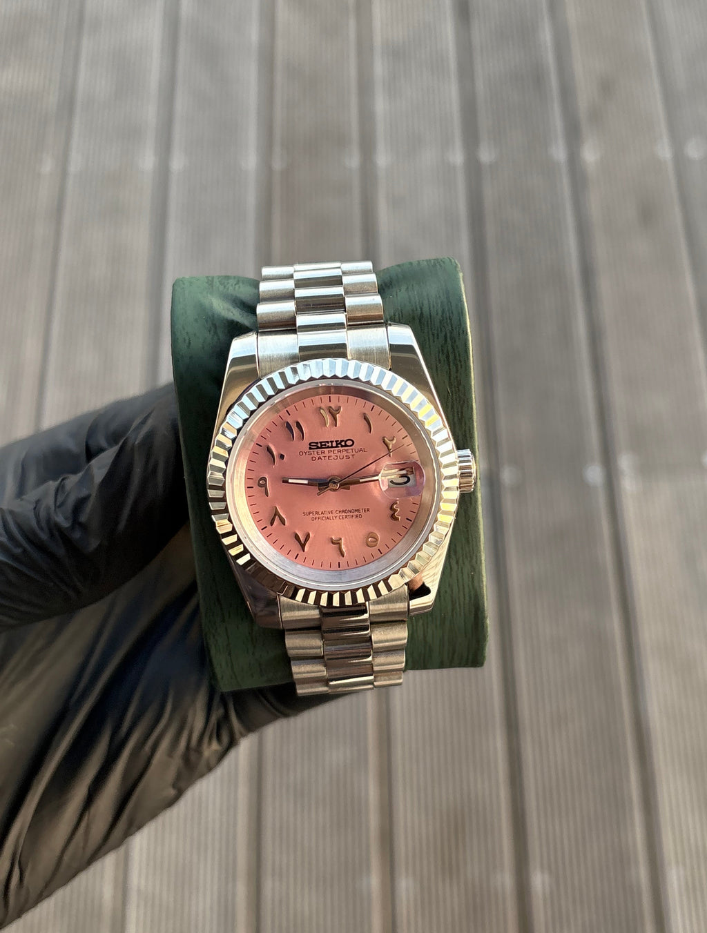 Seiko Mod Datejust Présidentielle Arabic | Rose