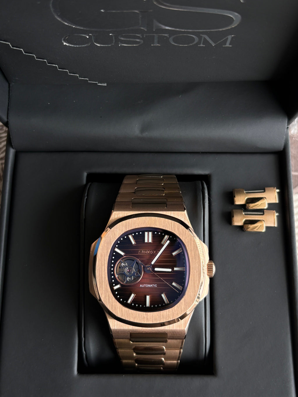 Seiko Mod Nautilus Open Heart |OR Rose