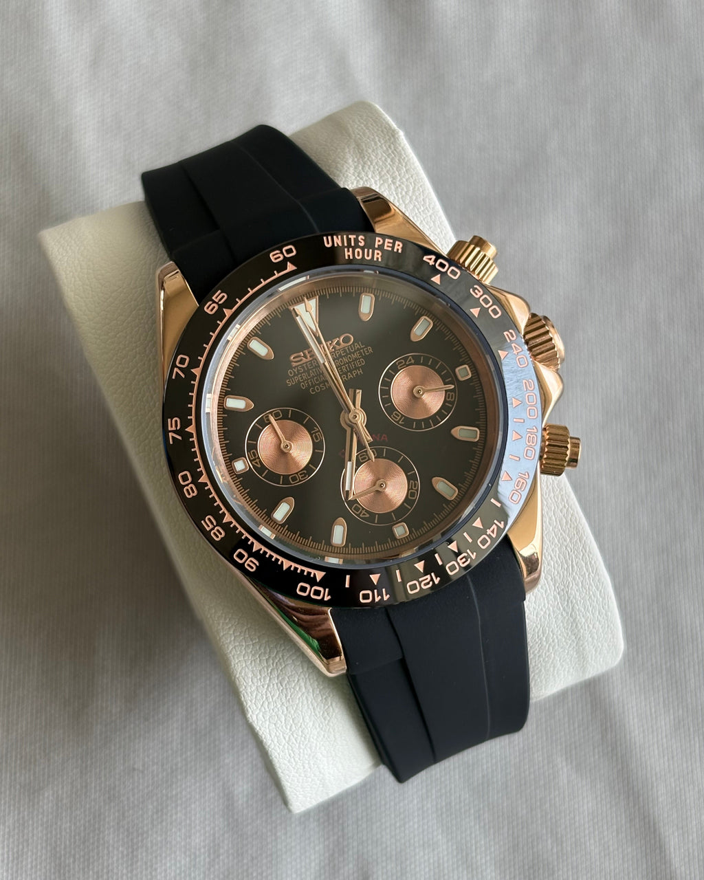 Seiko Mod Daytona Oysterflex |Everose