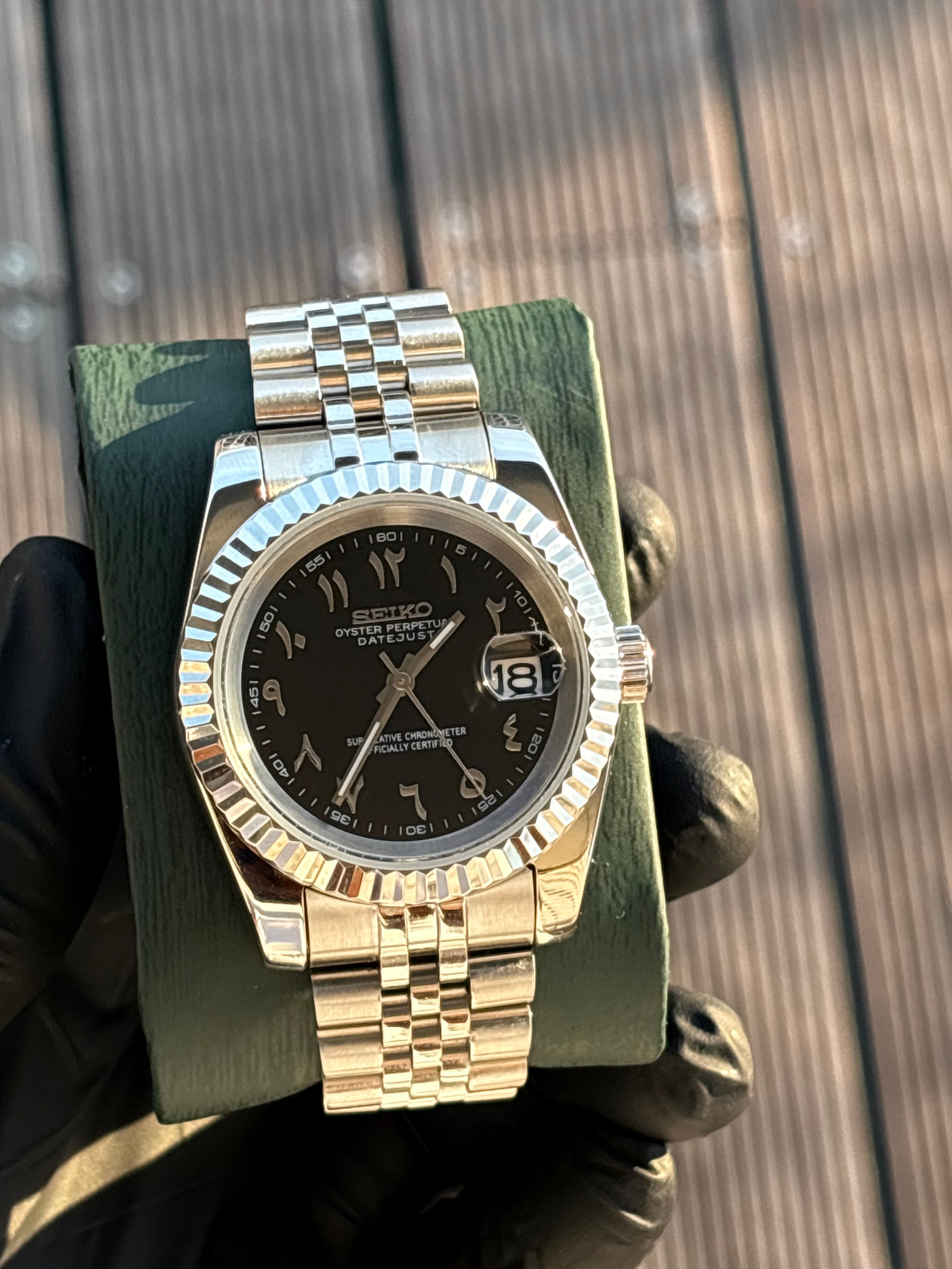 Seiko Mod Datejust Arabic | Noir