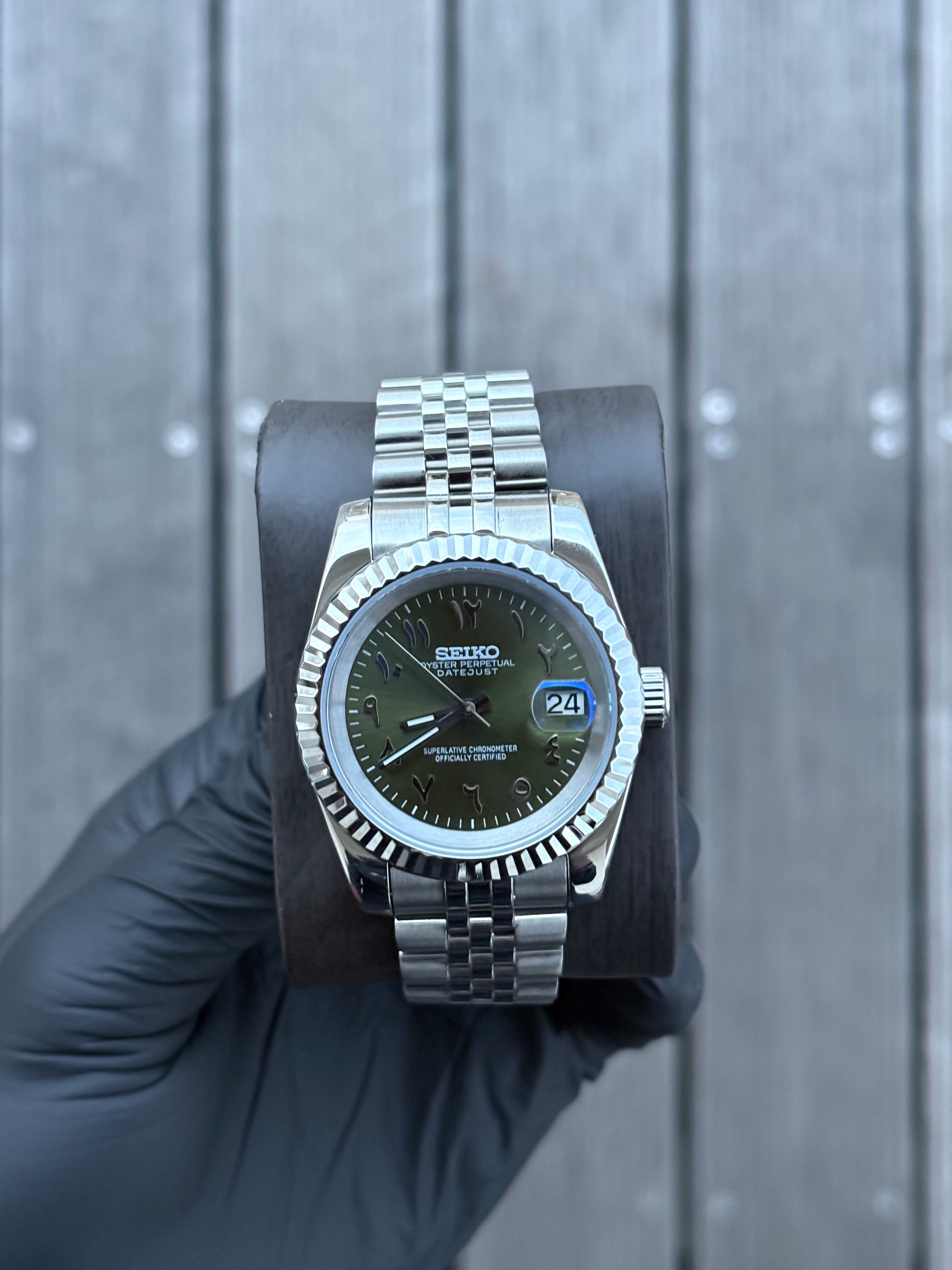 Seiko Mod Datejust Arabic | Olive