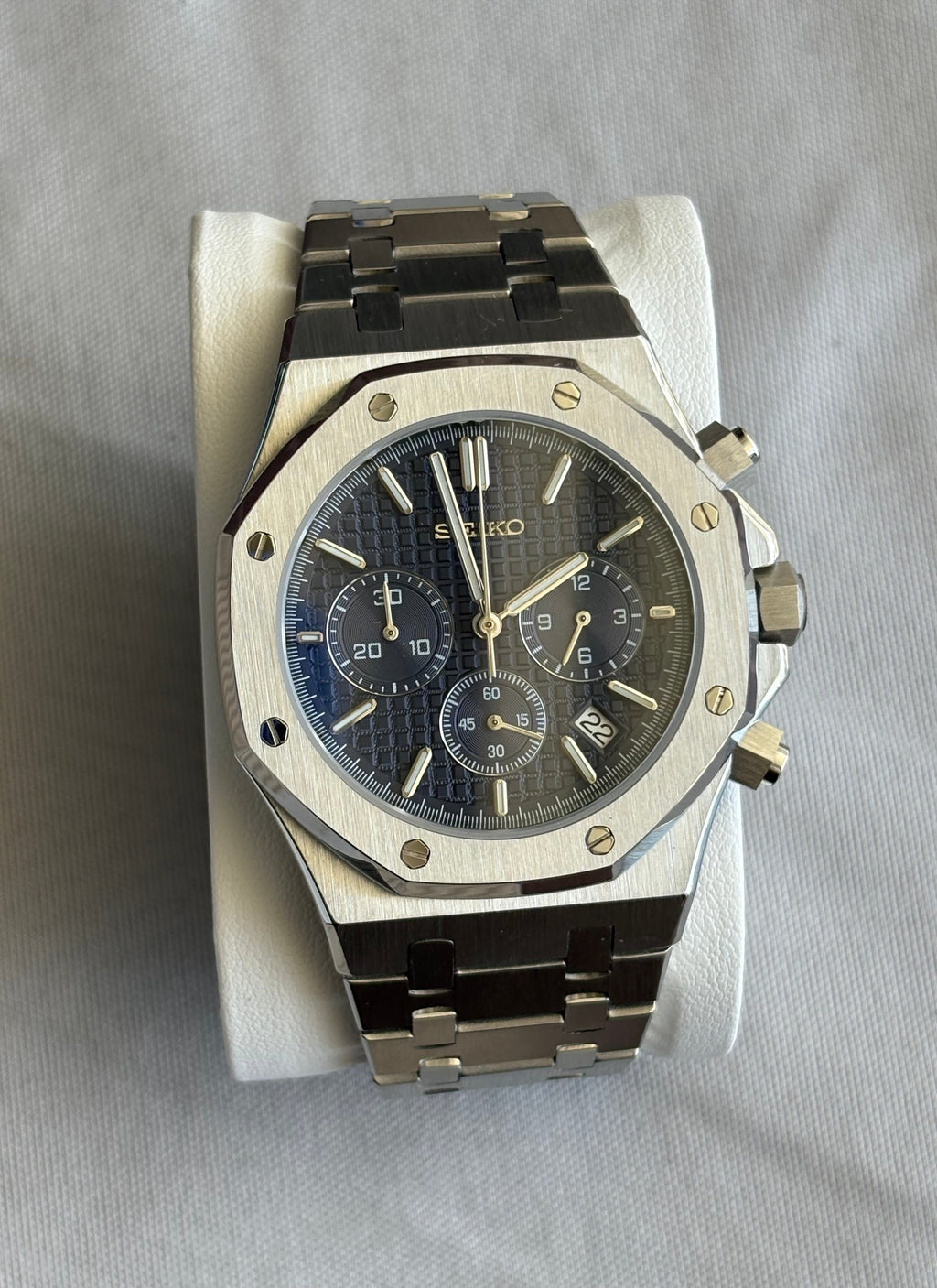 Seiko Mod Royal Oak Chronographe | Navy Blue