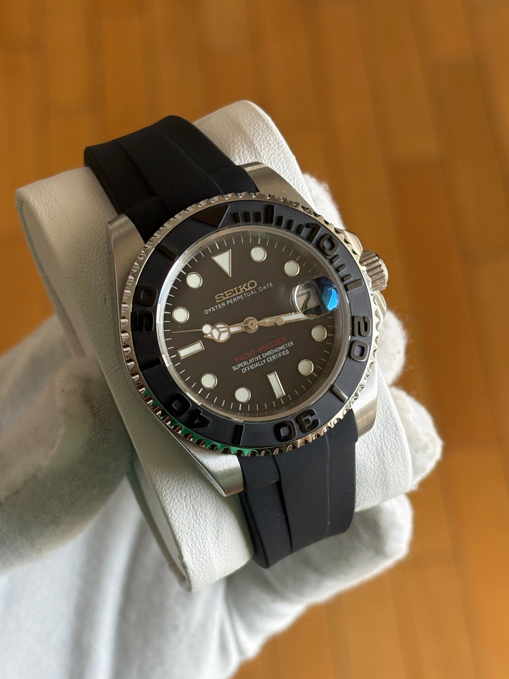 Seiko Mod Yacht-Master | Silver & Black