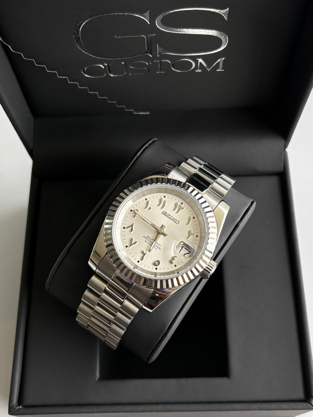 Seiko Mod Datejust Présidentielle Arabic | Blanc Polaire
