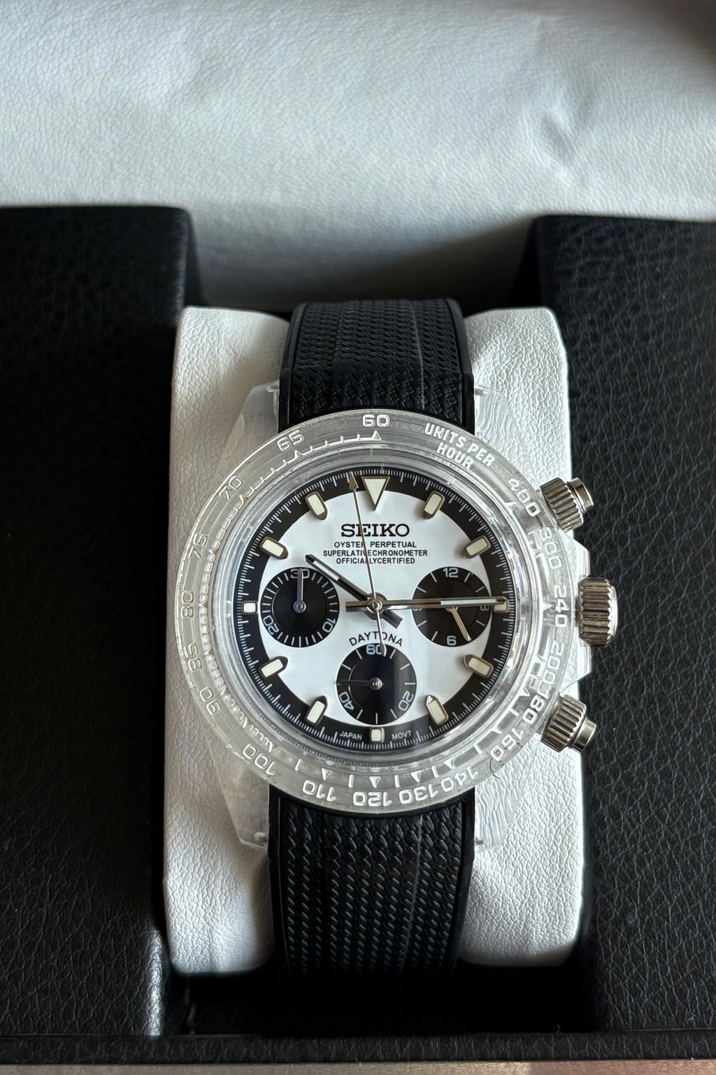 Seiko Mod Daytona Clear | Black
