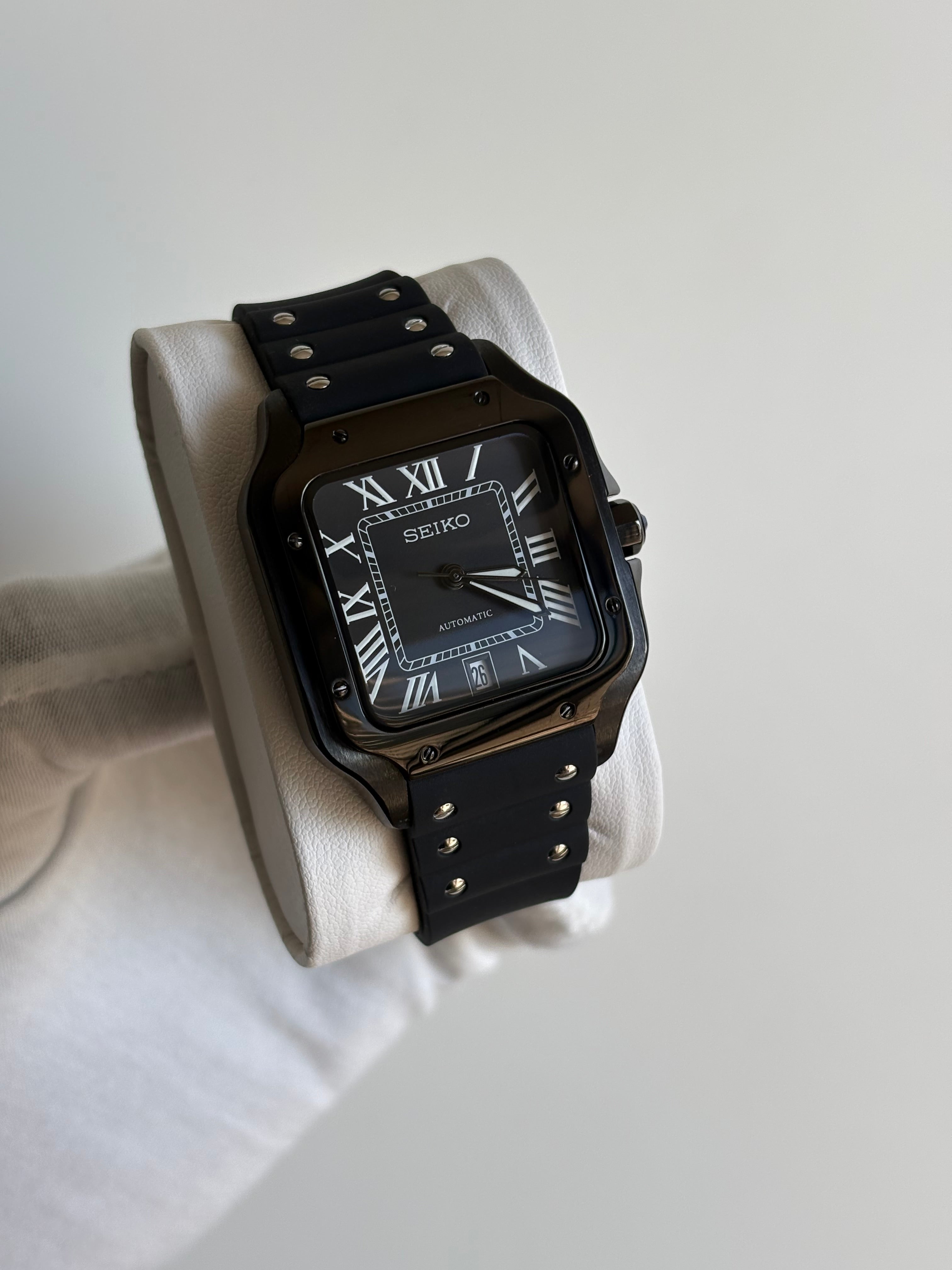 Seiko Mod Santos ADLC | Full Black