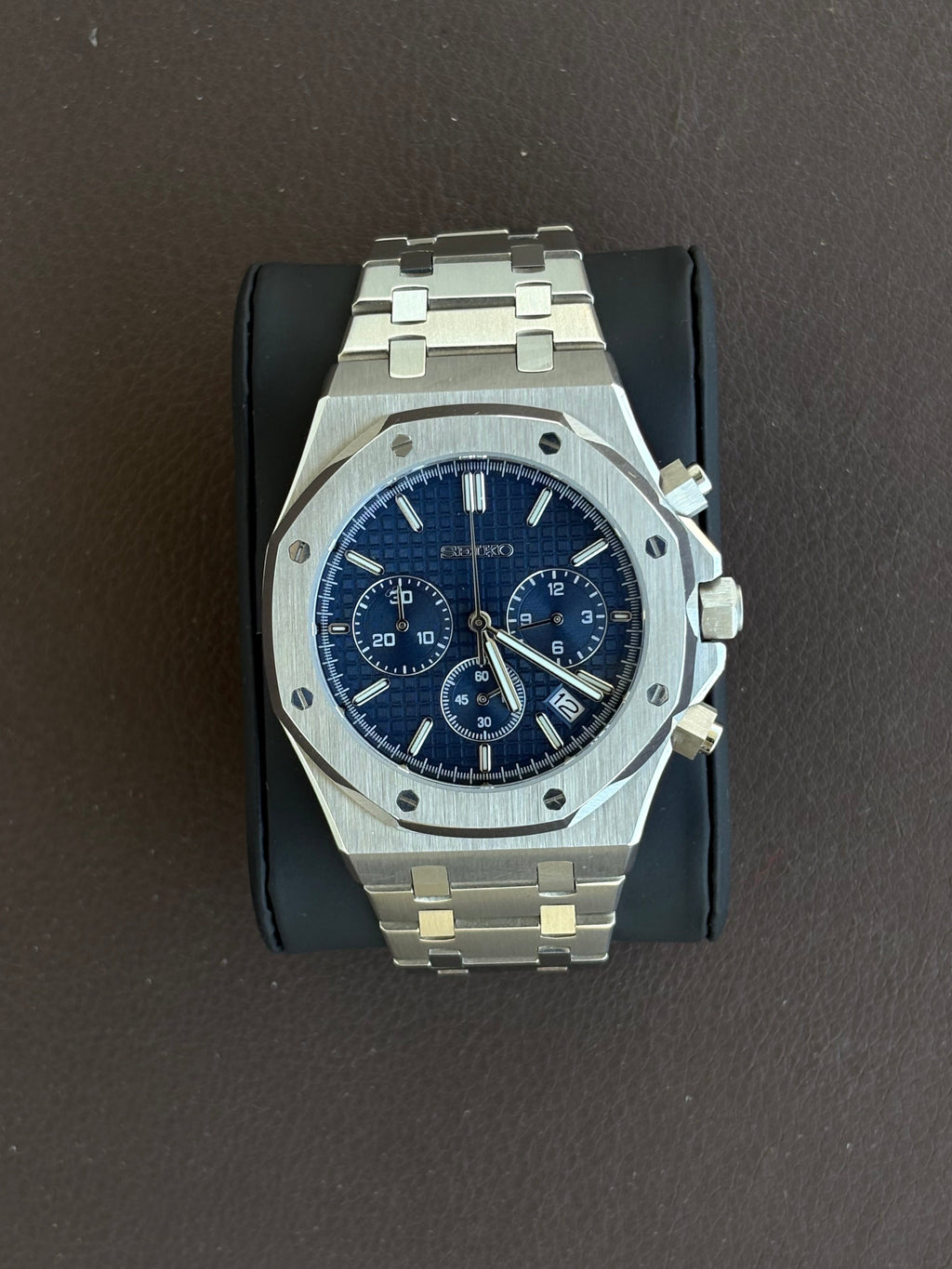 Seiko Mod Royal Oak Chronographe | Navy Blue