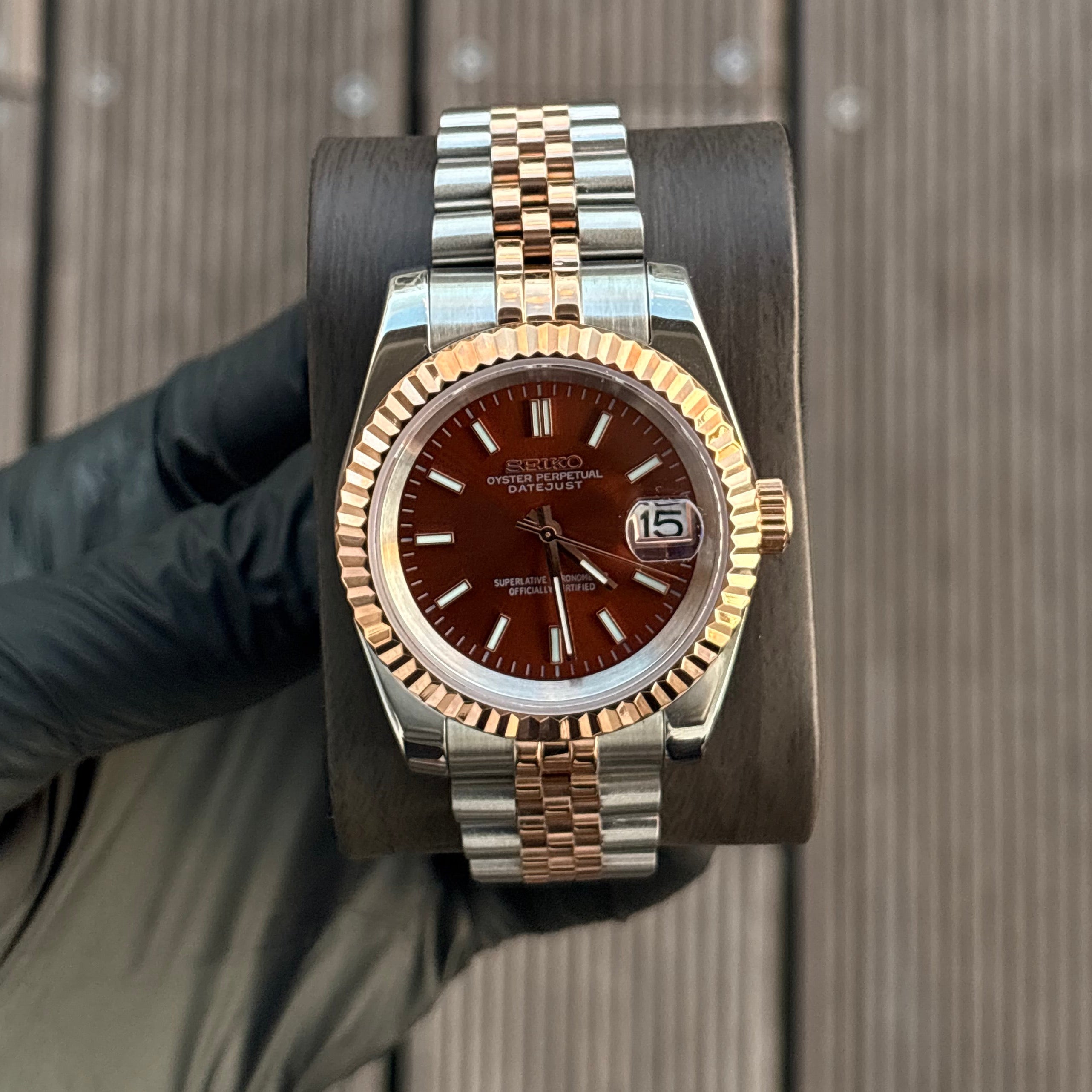Seiko Mod Datejust | Bicolore Or Rose