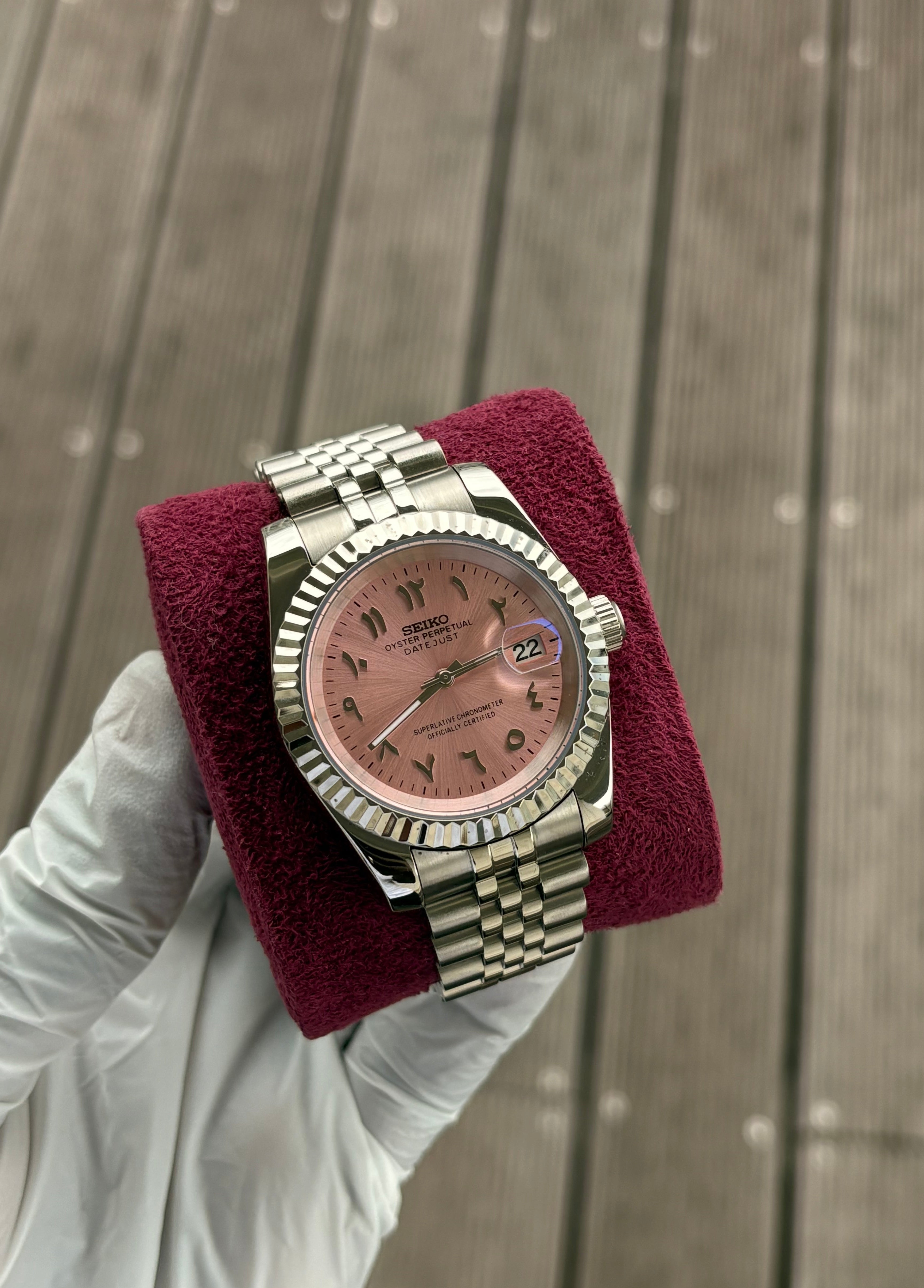 Seiko Mod Datejust Arabic | Rose