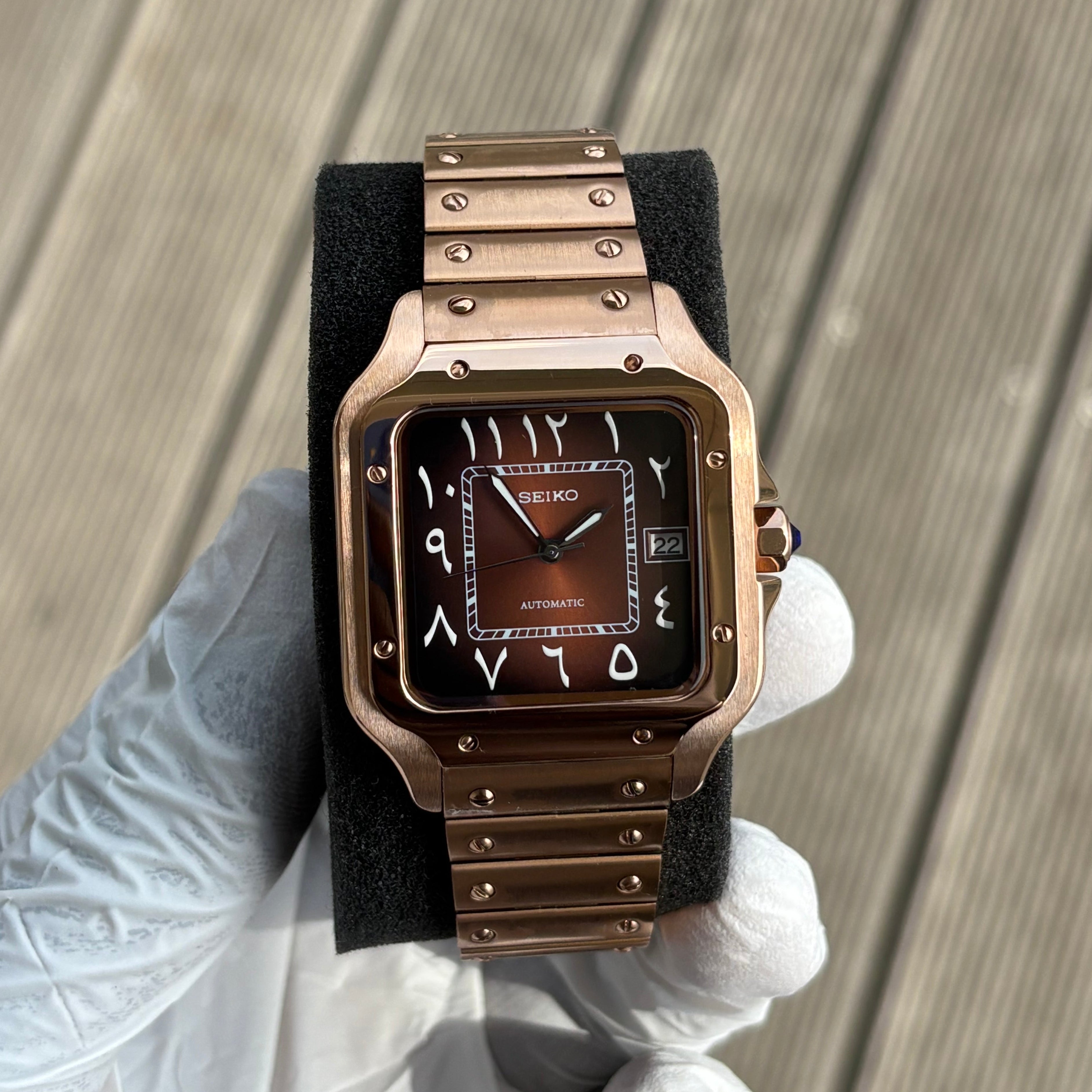 Seiko Mod Santos | Rose Gold Arabic